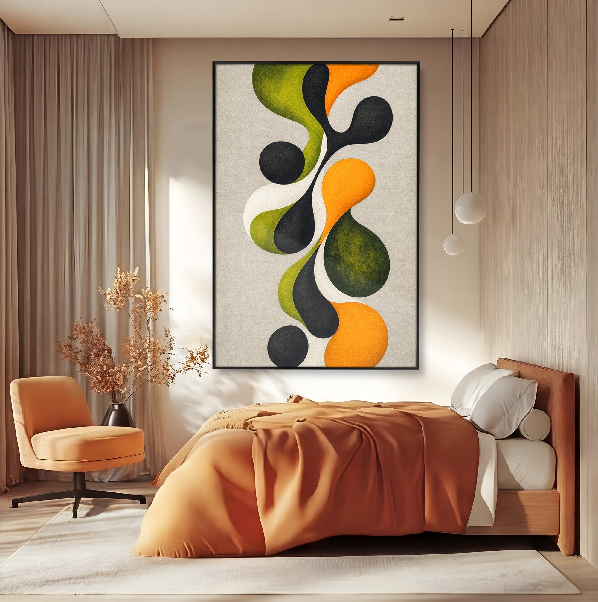 Tablou Canvas Premium LuxCanva® C1381, Forme Abstracte Organice, Abstract, Forme, Modern, Living, Birou, Culori Vibrante