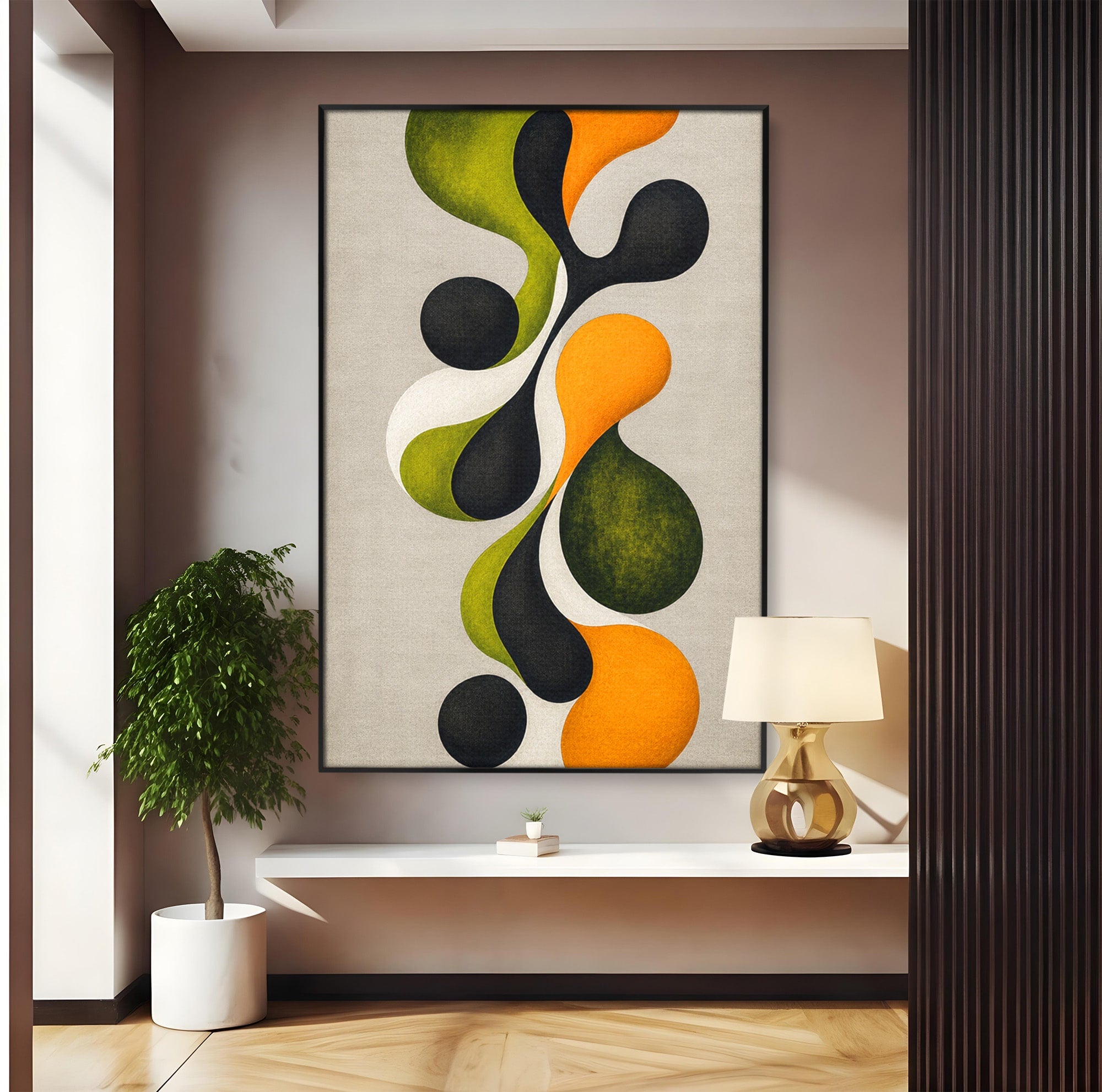Tablou Canvas Premium LuxCanva® C1381, Forme Abstracte Organice, Abstract, Forme, Modern, Living, Birou, Culori Vibrante