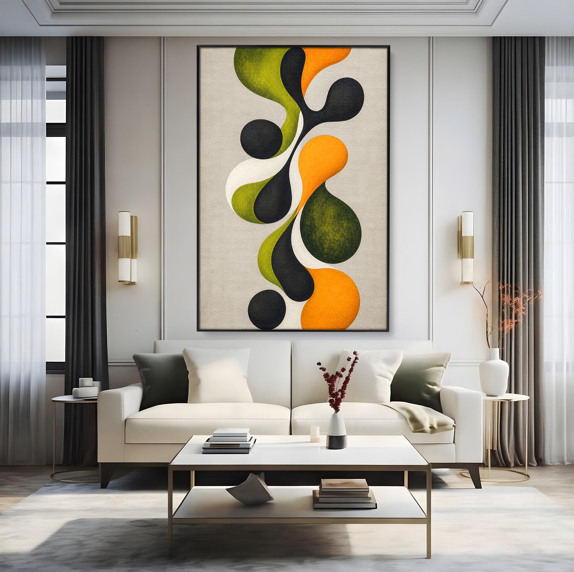 Tablou Canvas Premium LuxCanva® C1381, Forme Abstracte Organice, Abstract, Forme, Modern, Living, Birou, Culori Vibrante
