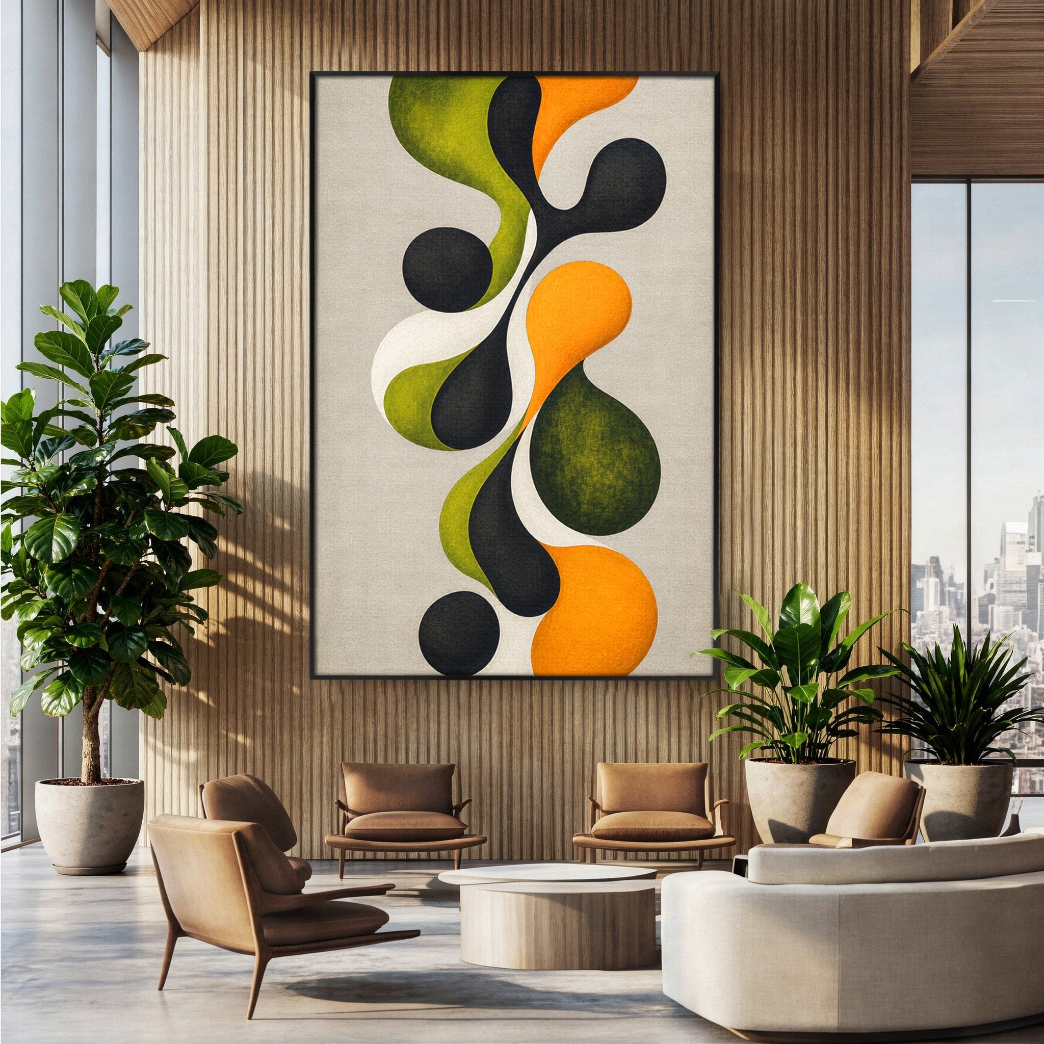Tablou Canvas Premium LuxCanva® C1381, Forme Abstracte Organice, Abstract, Forme, Modern, Living, Birou, Culori Vibrante