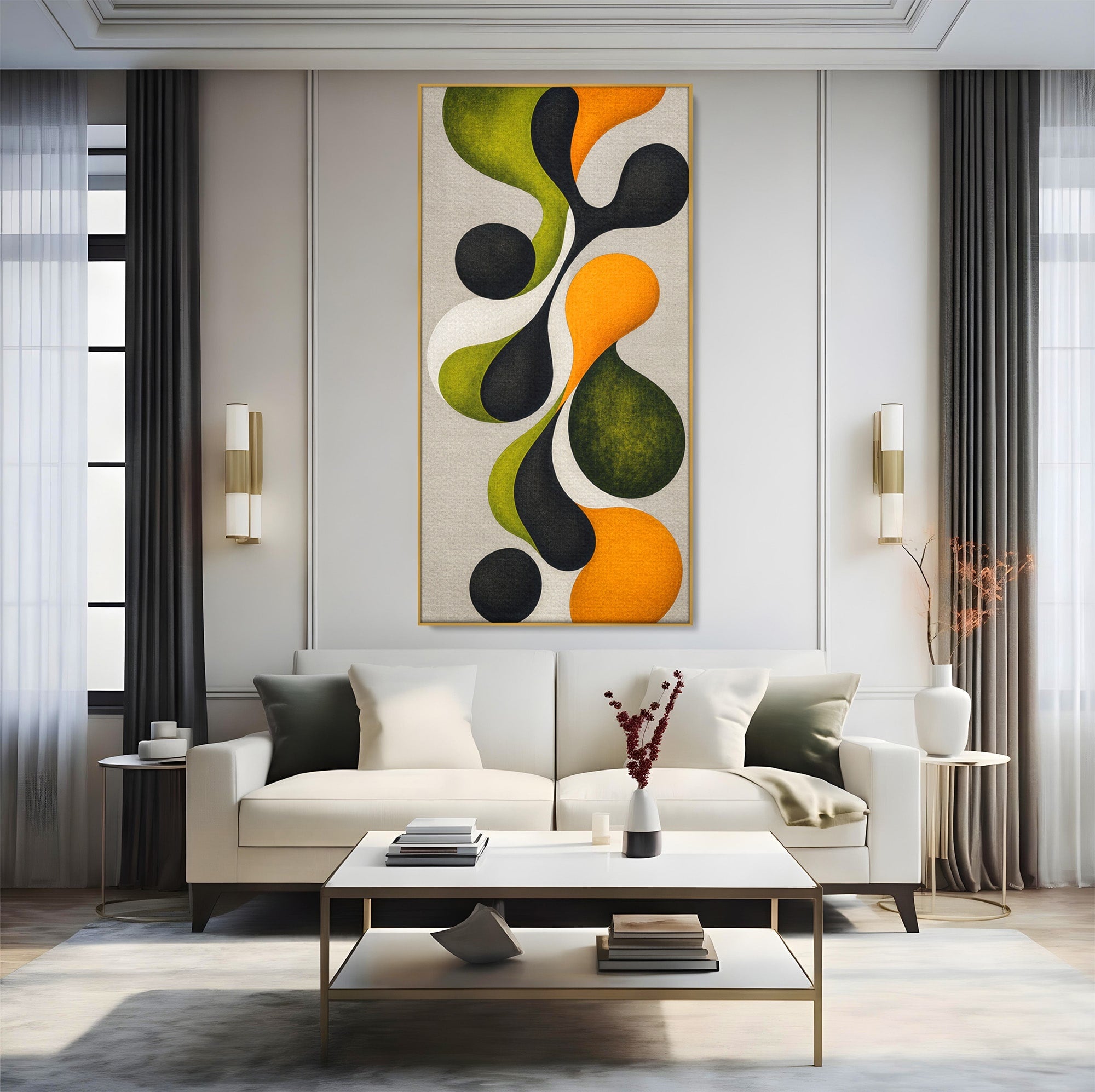 Tablou Canvas Premium LuxCanva® C1381, Forme Abstracte Organice, Abstract, Forme, Modern, Living, Birou, Culori Vibrante