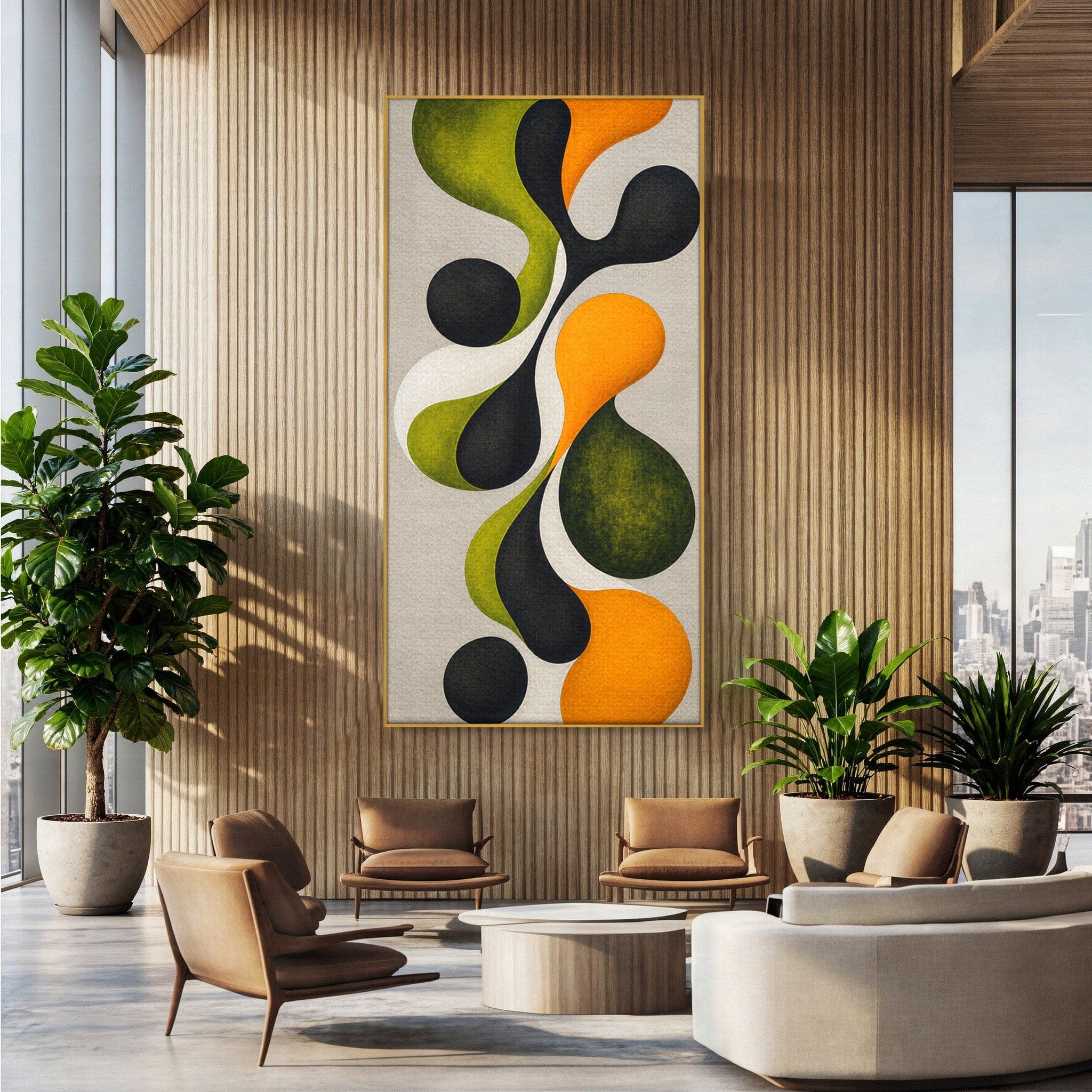 Tablou Canvas Premium LuxCanva® C1381, Forme Abstracte Organice, Abstract, Forme, Modern, Living, Birou, Culori Vibrante