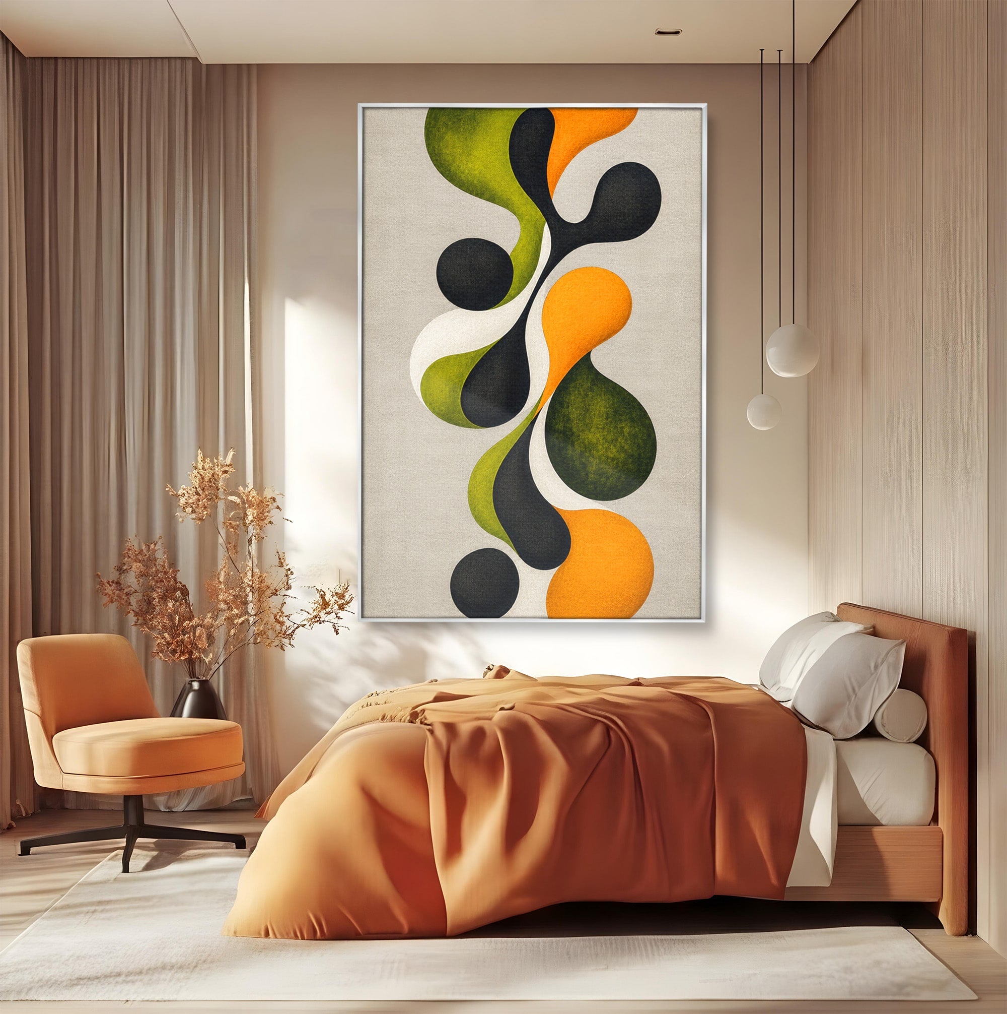 Tablou Canvas Premium LuxCanva® C1381, Forme Abstracte Organice, Abstract, Forme, Modern, Living, Birou, Culori Vibrante