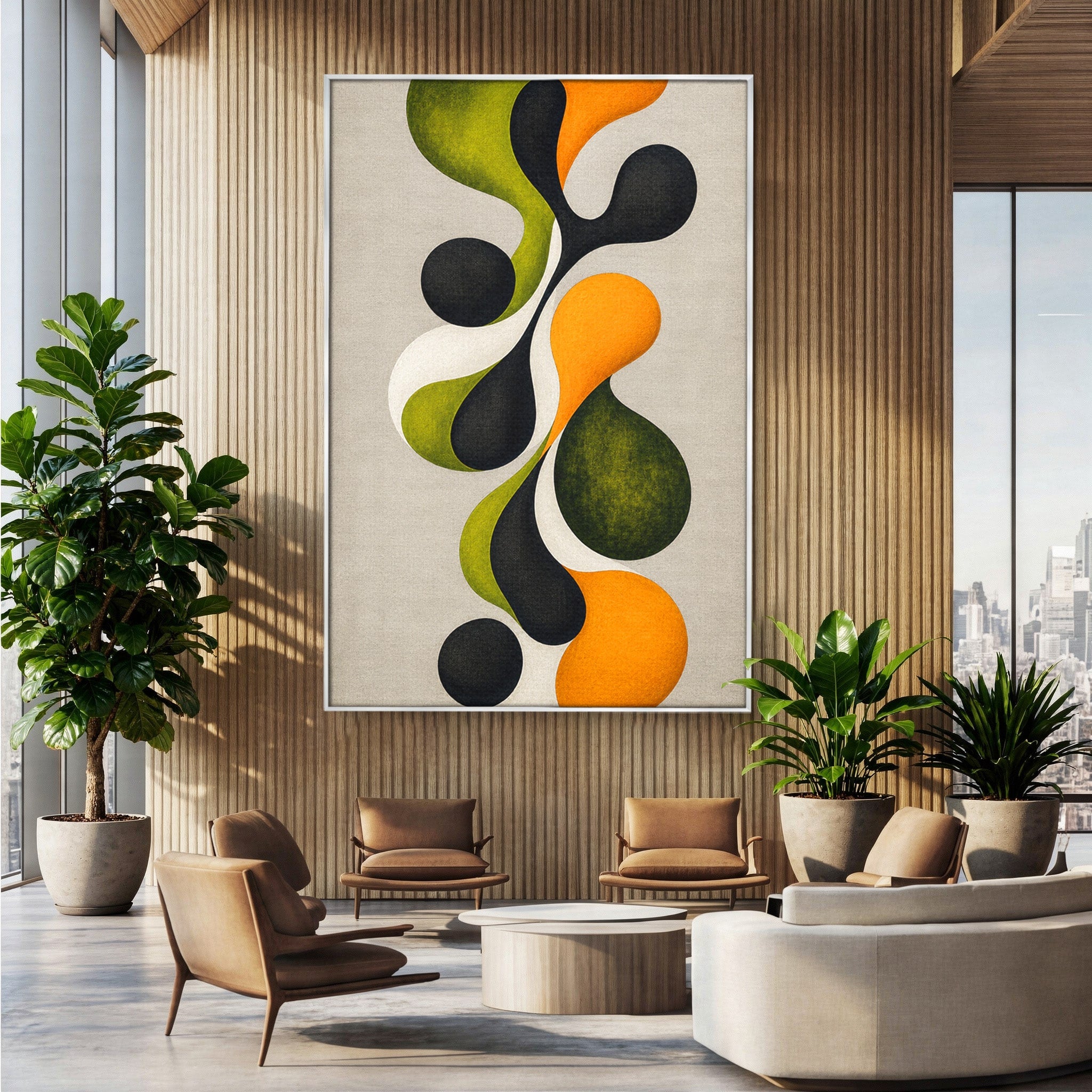 Tablou Canvas Premium LuxCanva® C1381, Forme Abstracte Organice, Abstract, Forme, Modern, Living, Birou, Culori Vibrante