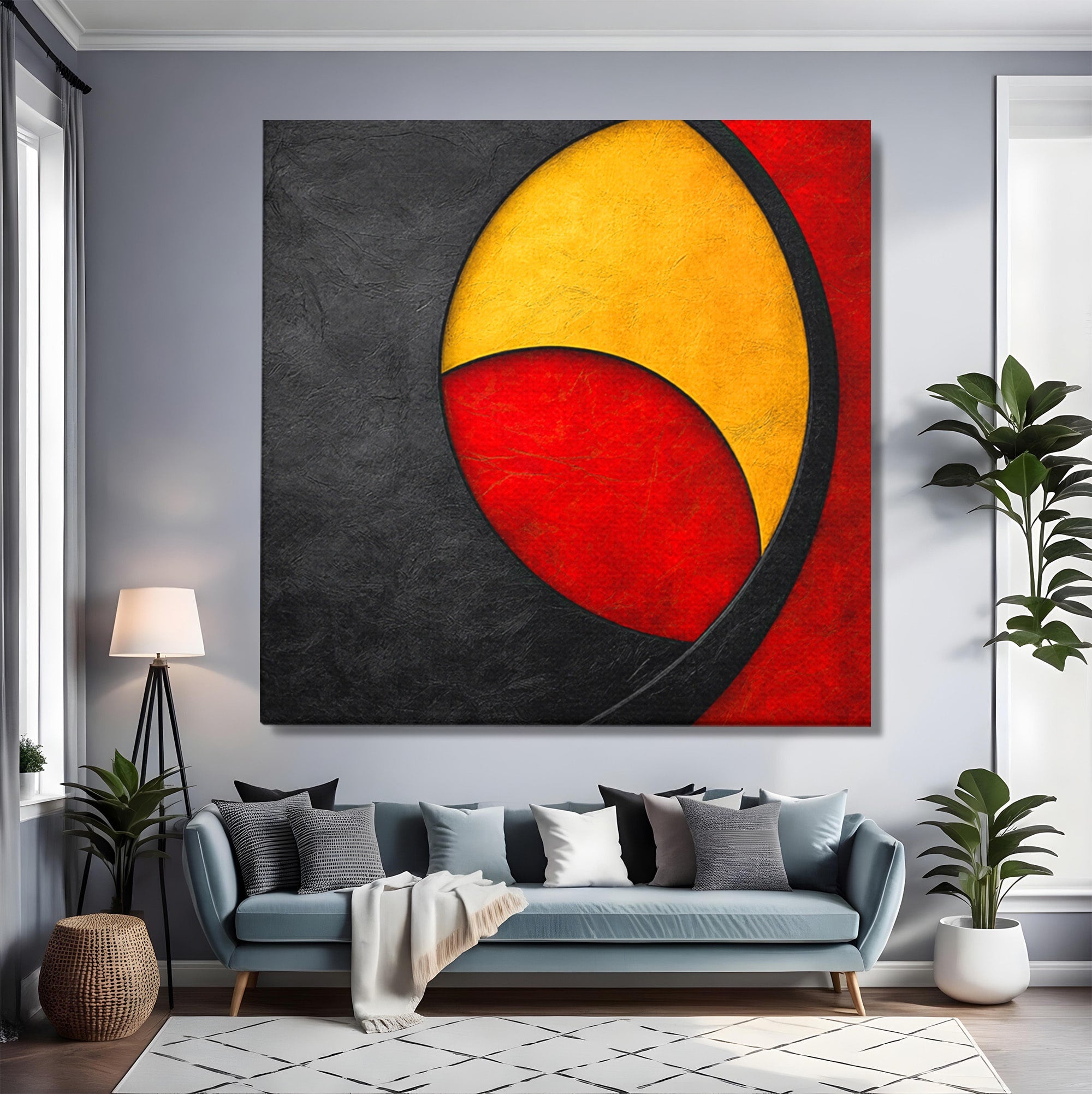 Tablou Canvas Premium LuxCanva® C1382, Cercuri Abstracte, Abstract, Cercuri, Modern, Living, Birou, Culori Vibrante