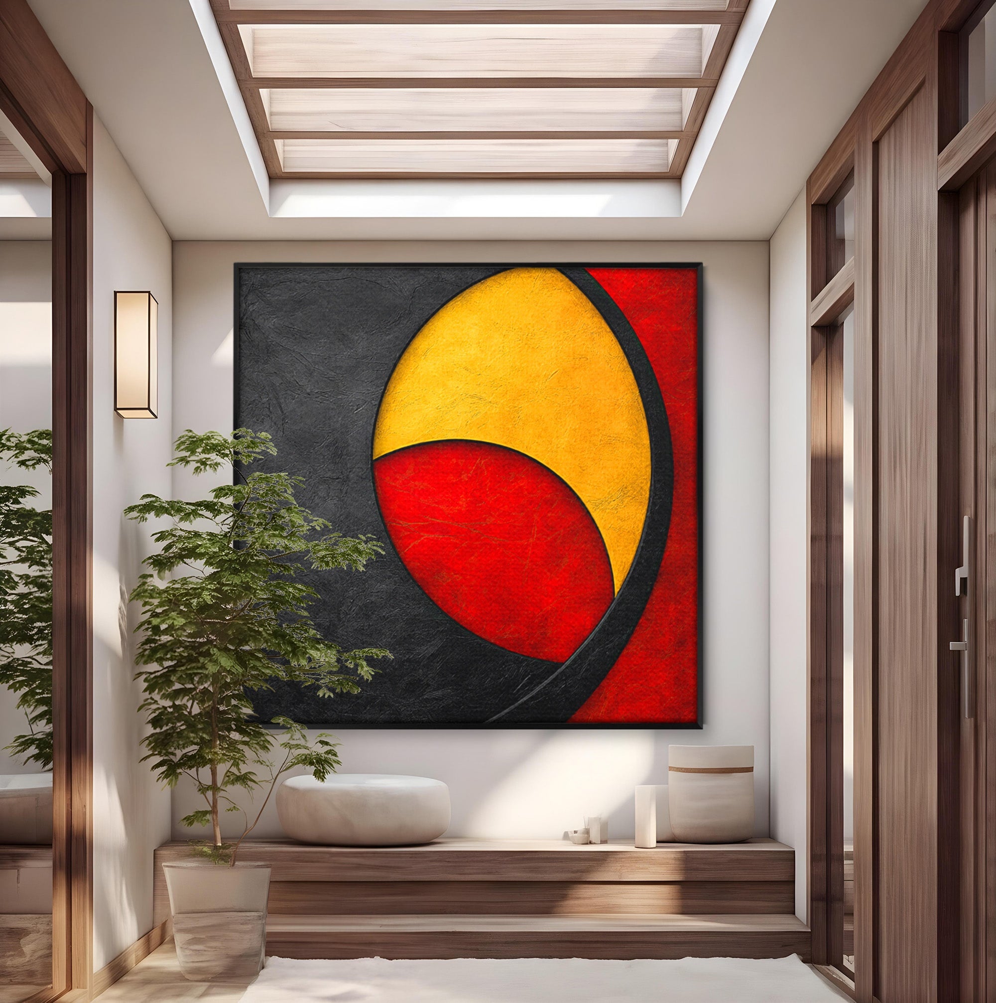 Tablou Canvas Premium LuxCanva® C1382, Cercuri Abstracte, Abstract, Cercuri, Modern, Living, Birou, Culori Vibrante