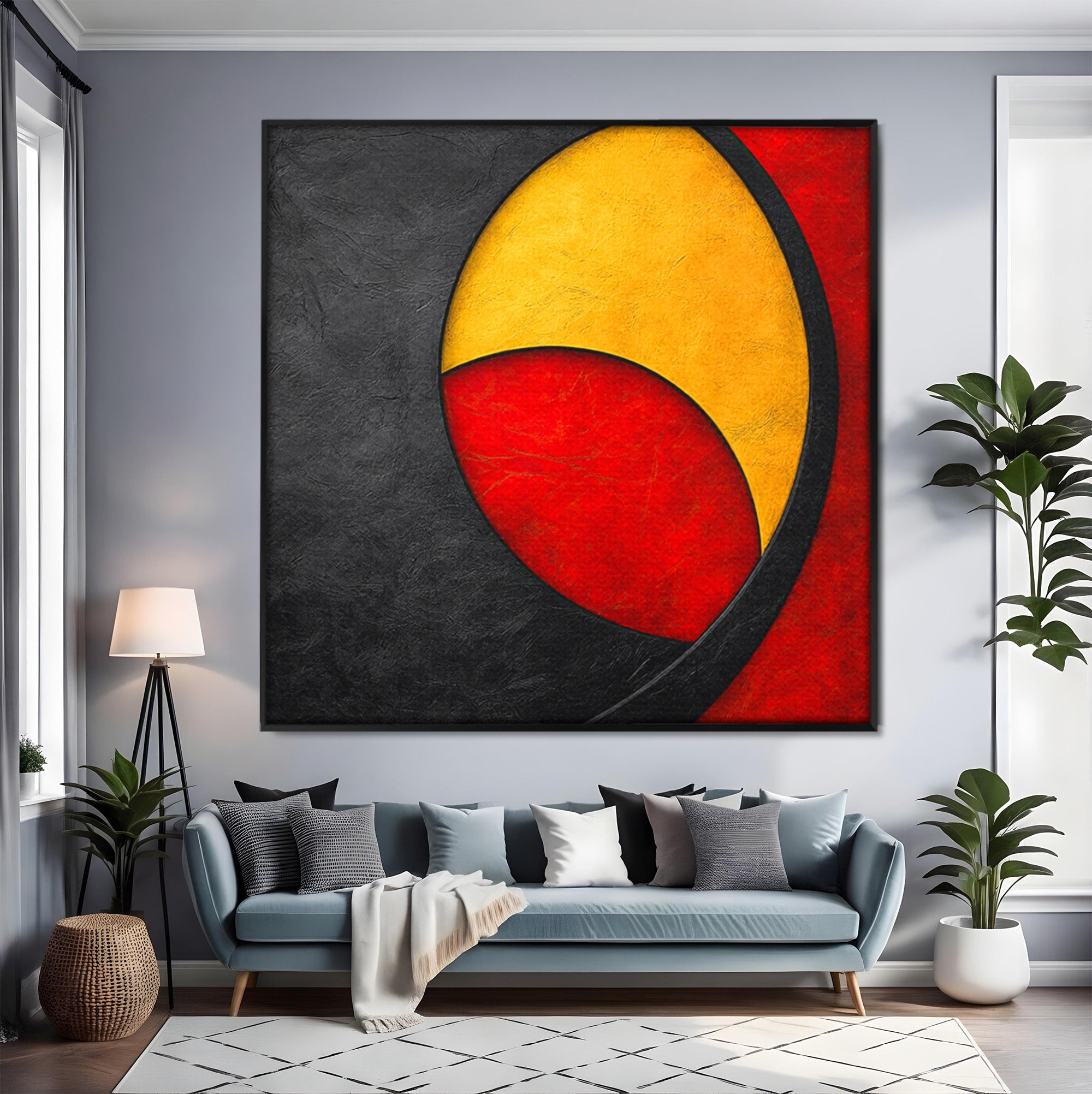 Tablou Canvas Premium LuxCanva® C1382, Cercuri Abstracte, Abstract, Cercuri, Modern, Living, Birou, Culori Vibrante
