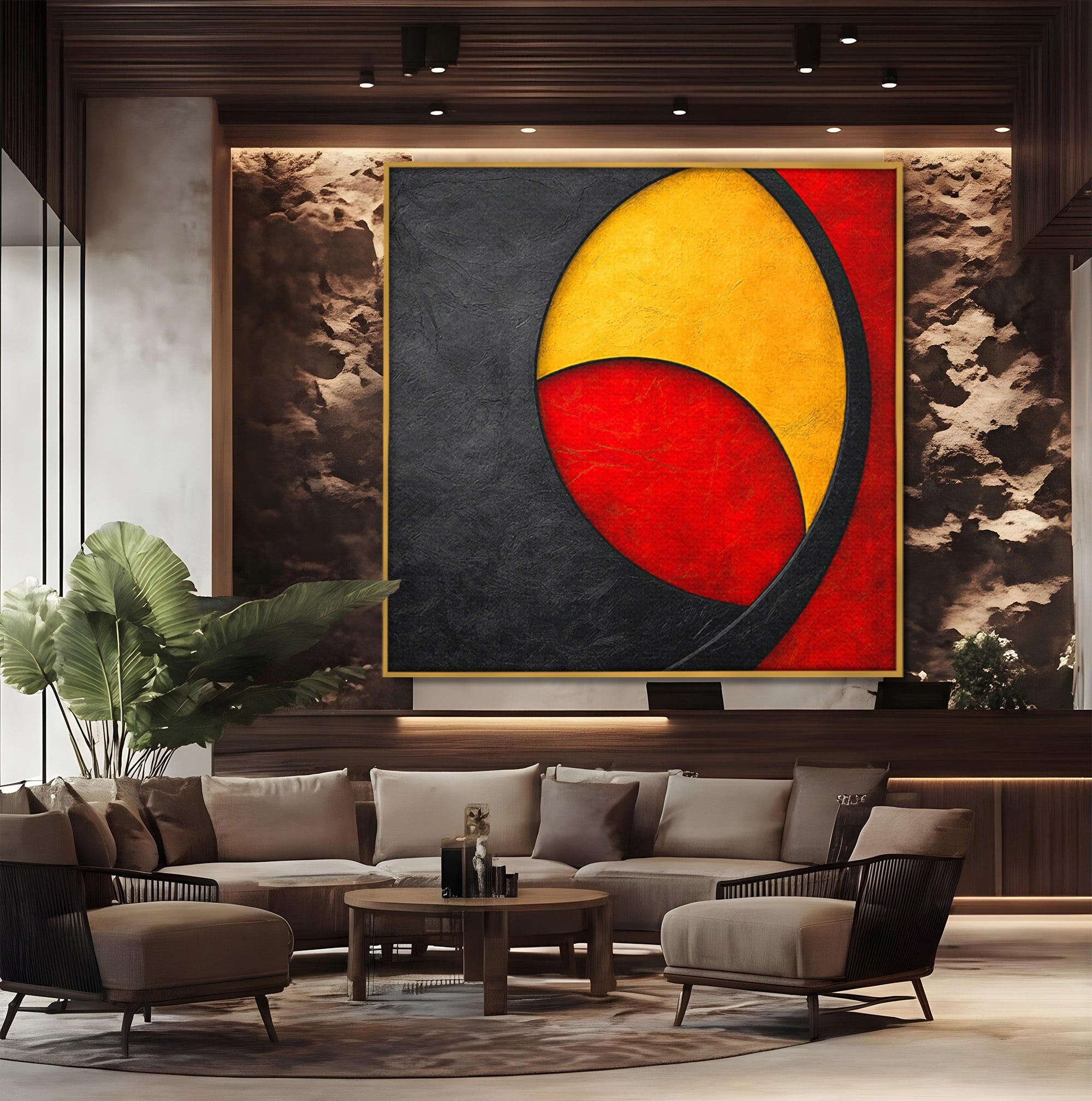Tablou Canvas Premium LuxCanva® C1382, Cercuri Abstracte, Abstract, Cercuri, Modern, Living, Birou, Culori Vibrante