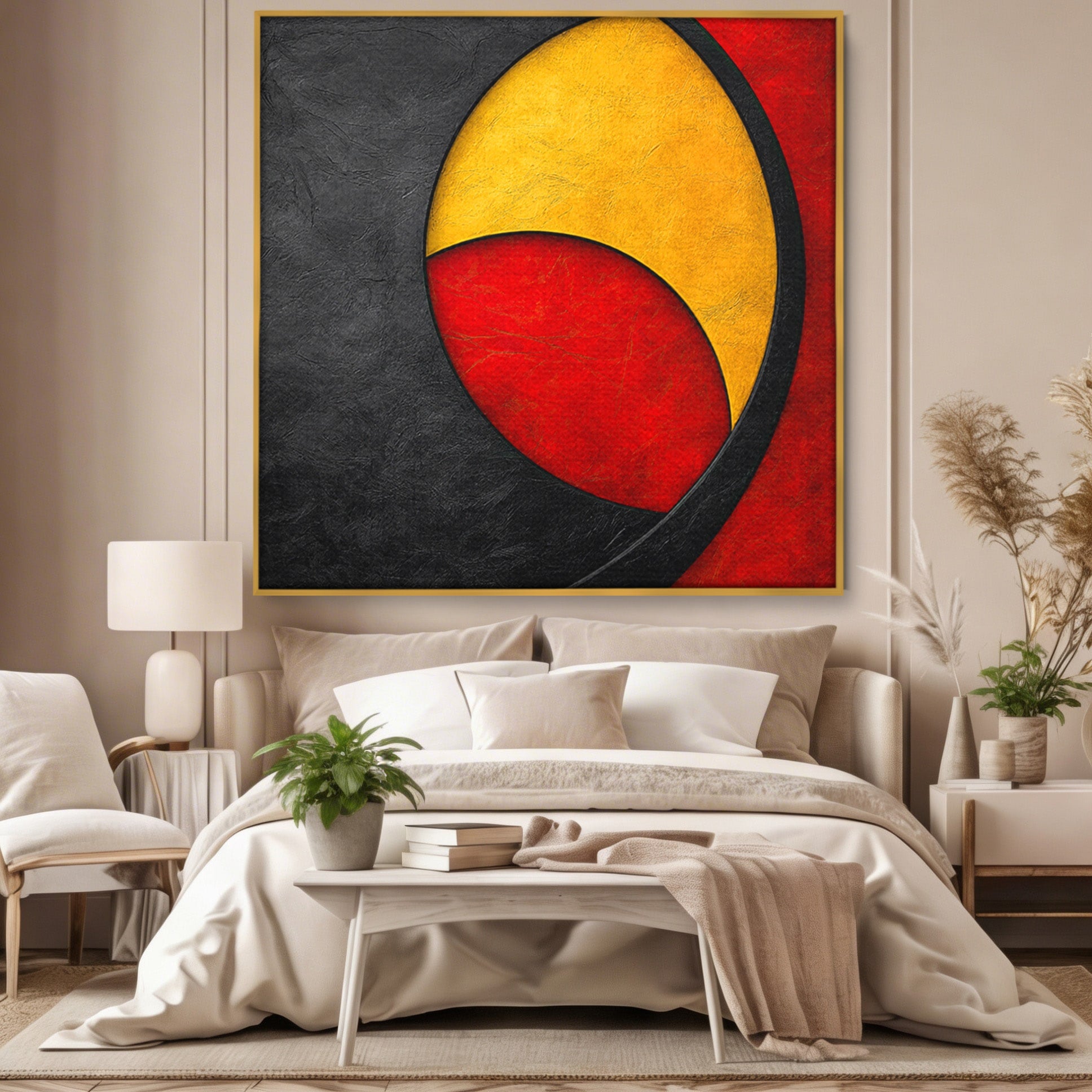 Tablou Canvas Premium LuxCanva® C1382, Cercuri Abstracte, Abstract, Cercuri, Modern, Living, Birou, Culori Vibrante