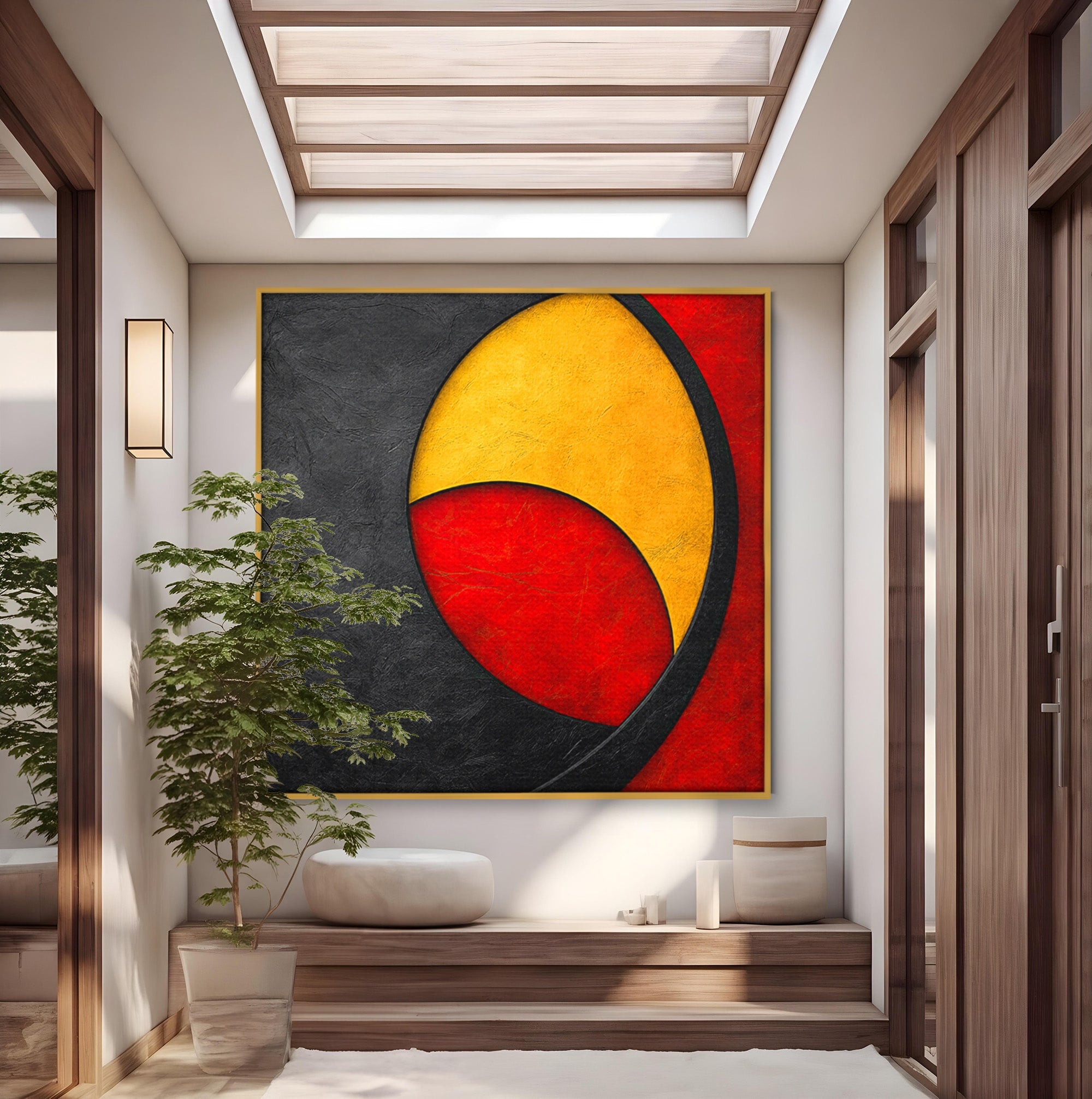 Tablou Canvas Premium LuxCanva® C1382, Cercuri Abstracte, Abstract, Cercuri, Modern, Living, Birou, Culori Vibrante