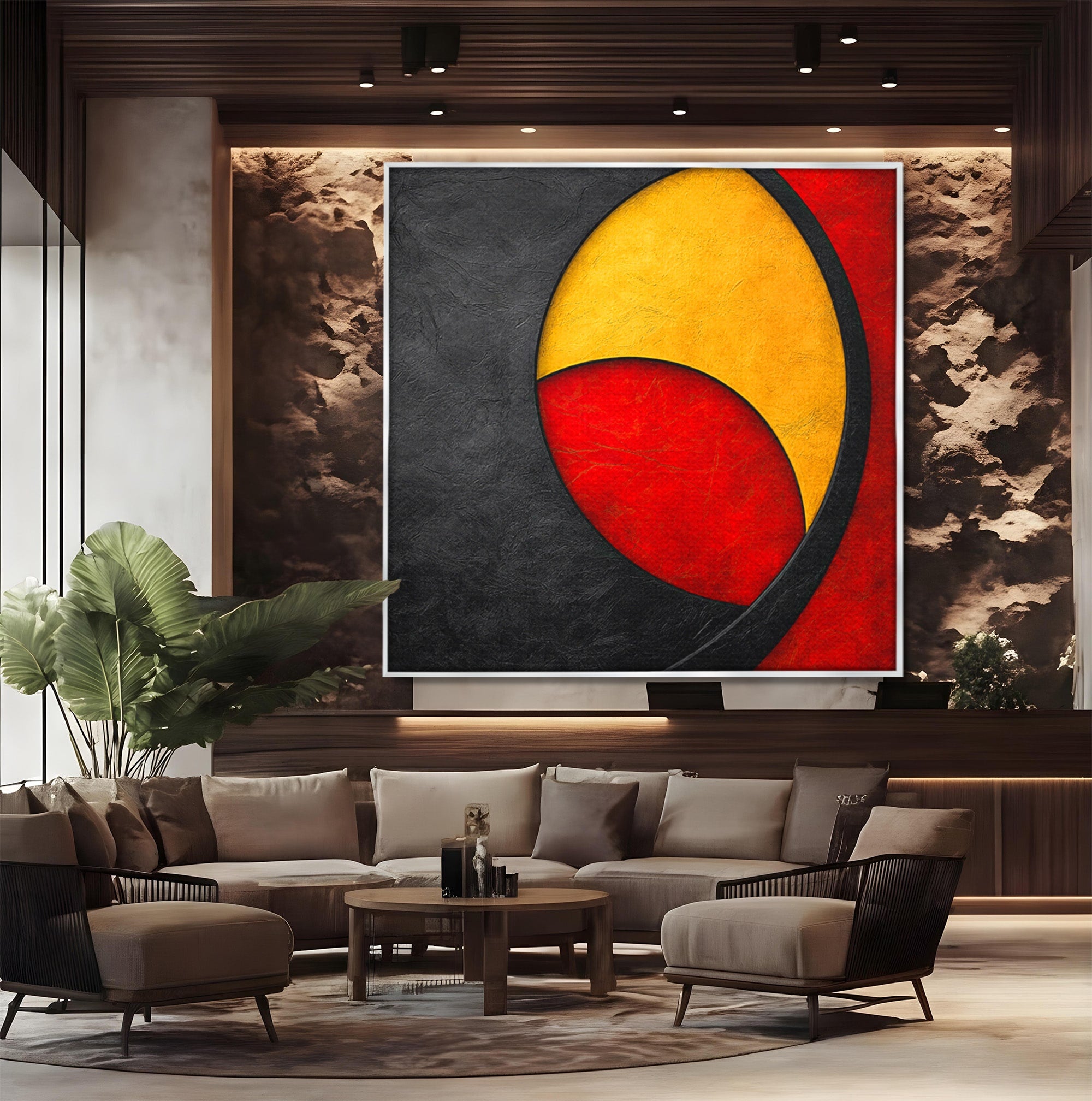 Tablou Canvas Premium LuxCanva® C1382, Cercuri Abstracte, Abstract, Cercuri, Modern, Living, Birou, Culori Vibrante
