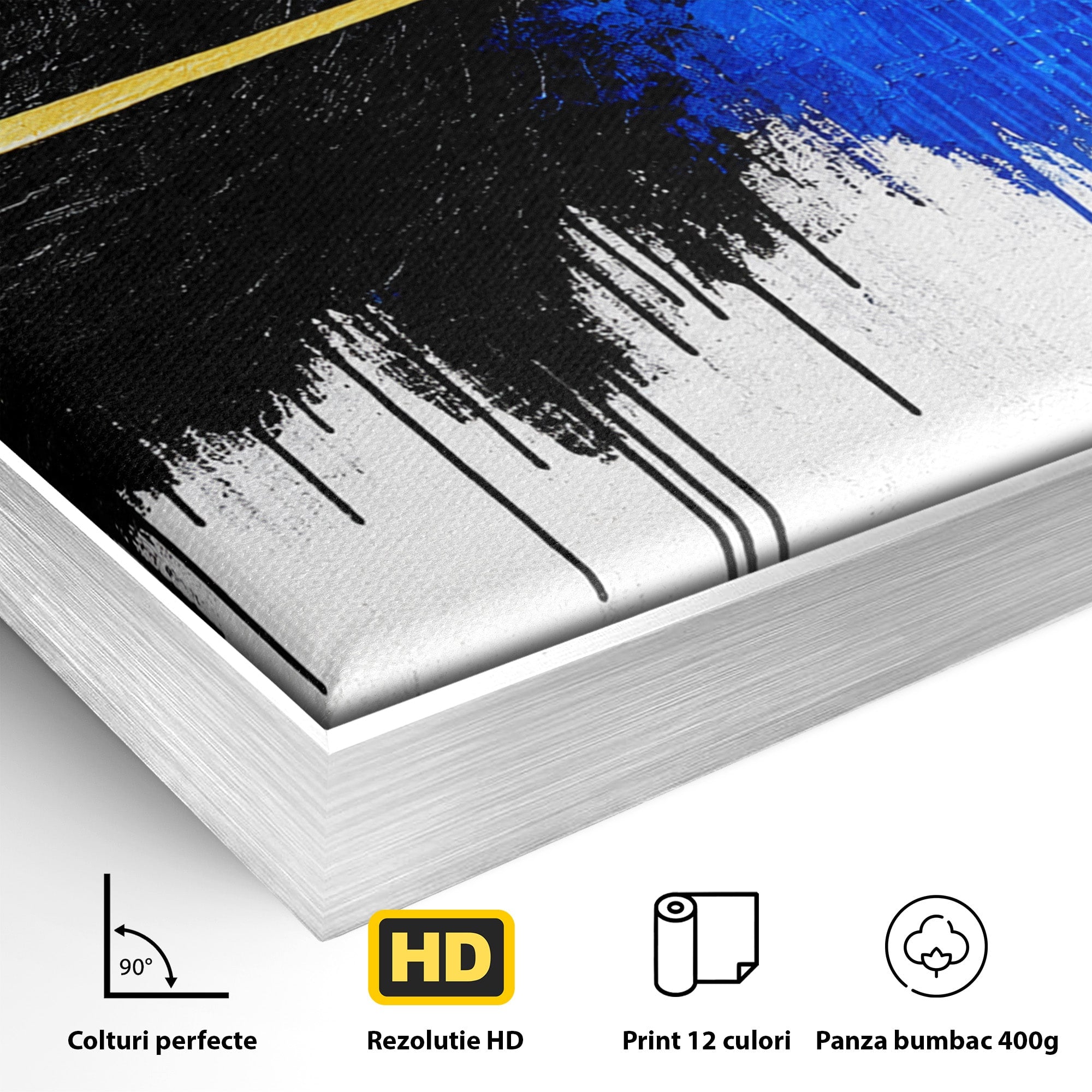Tablou Canvas Premium LuxCanva® C1383, Impactul Culorilor, Abstract, Modern, Arta Contemporana, Living, Birou, Culori Vibrante