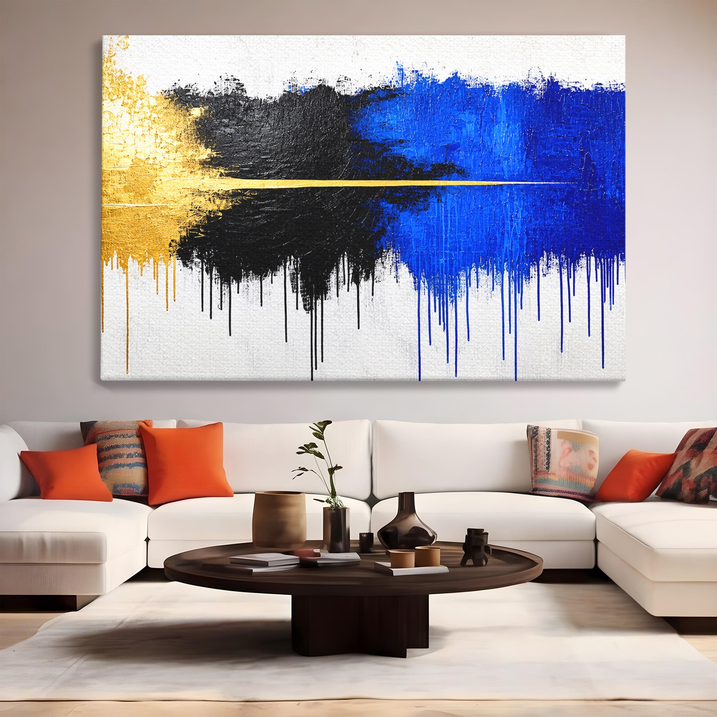 Tablou Canvas Premium LuxCanva® C1383, Impactul Culorilor, Abstract, Modern, Arta Contemporana, Living, Birou, Culori Vibrante