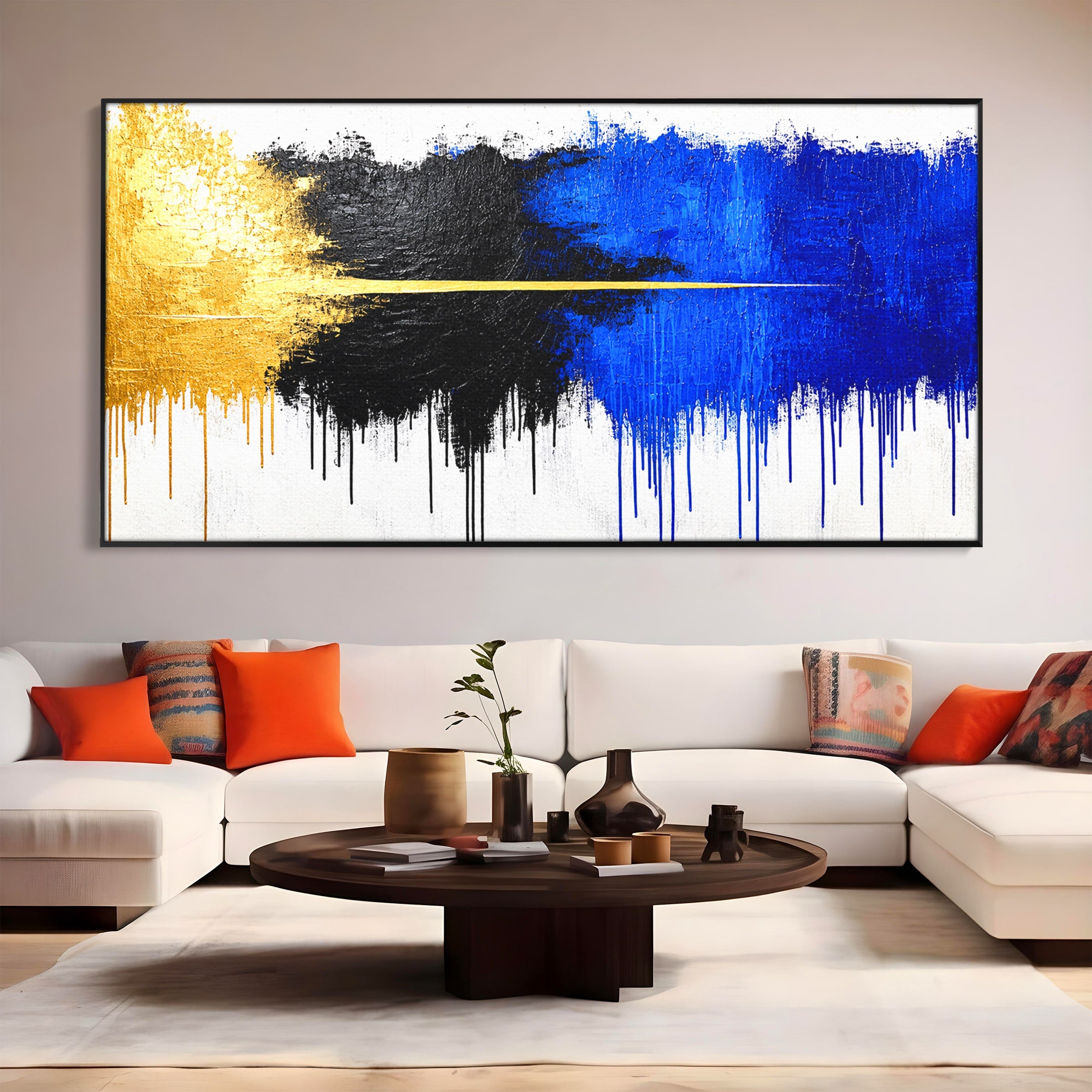 Tablou Canvas Premium LuxCanva® C1383, Impactul Culorilor, Abstract, Modern, Arta Contemporana, Living, Birou, Culori Vibrante