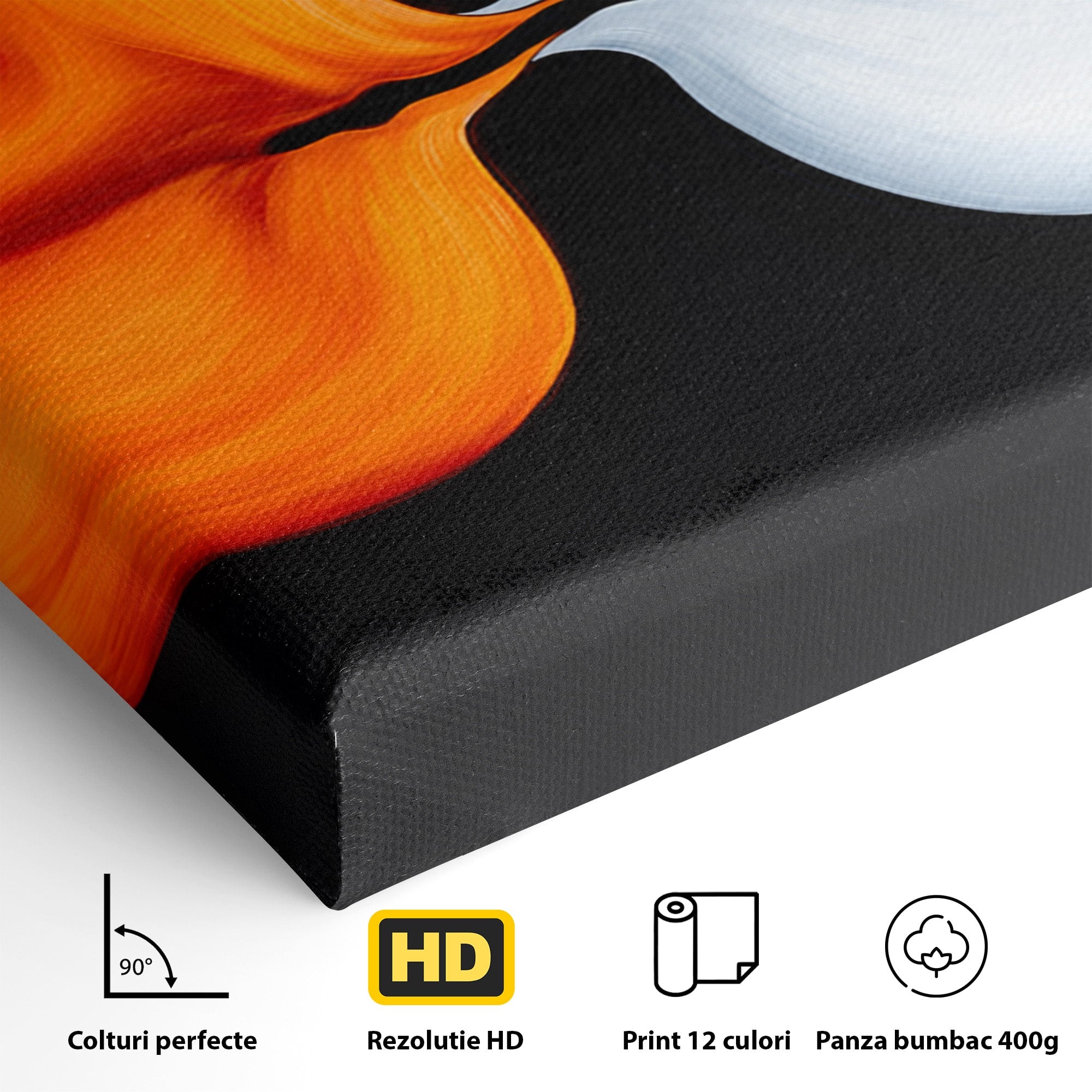 Tablou Canvas Premium LuxCanva® C1384, Imbinare Energetica, Abstract, Fluid, Dinamism, Iubire,Arta Moderna, Dormitor, Living, Culori Vibrante