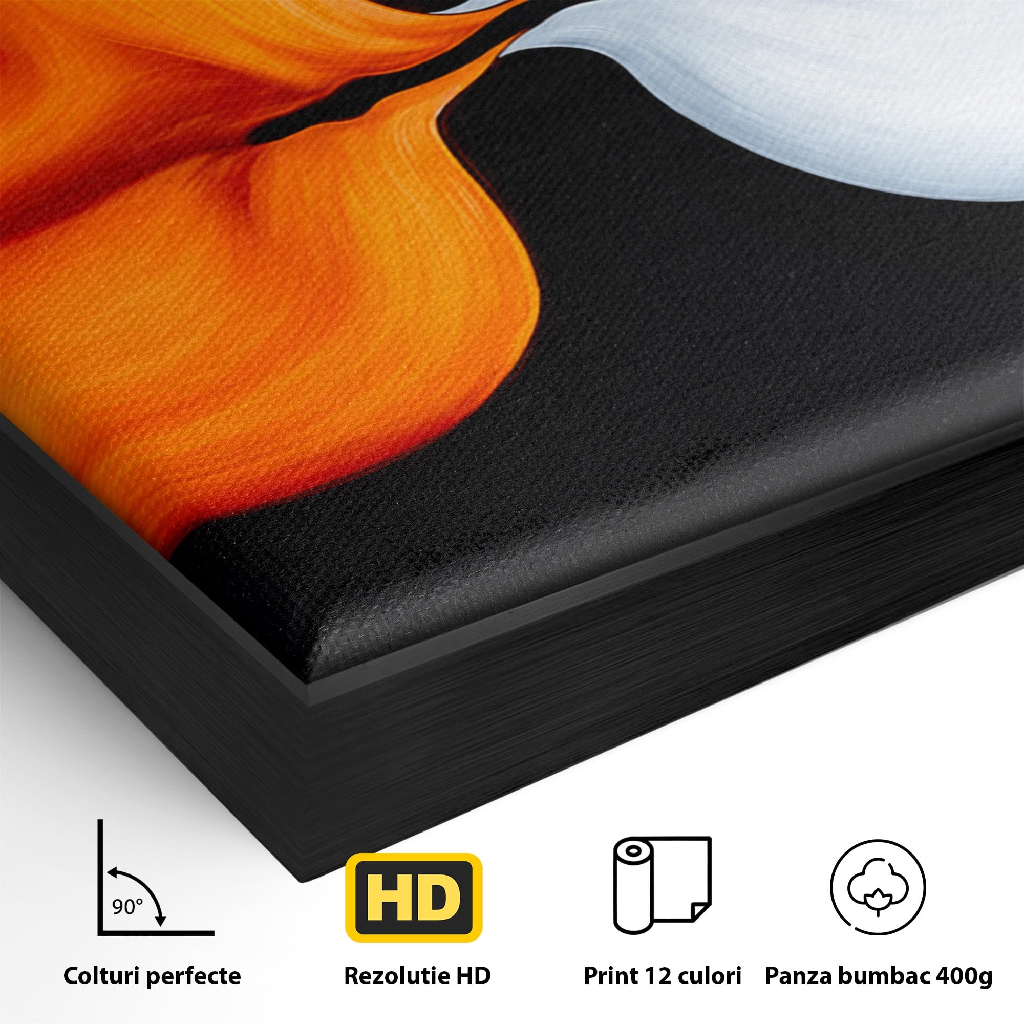 Tablou Canvas Premium LuxCanva® C1384, Imbinare Energetica, Abstract, Fluid, Dinamism, Iubire,Arta Moderna, Dormitor, Living, Culori Vibrante