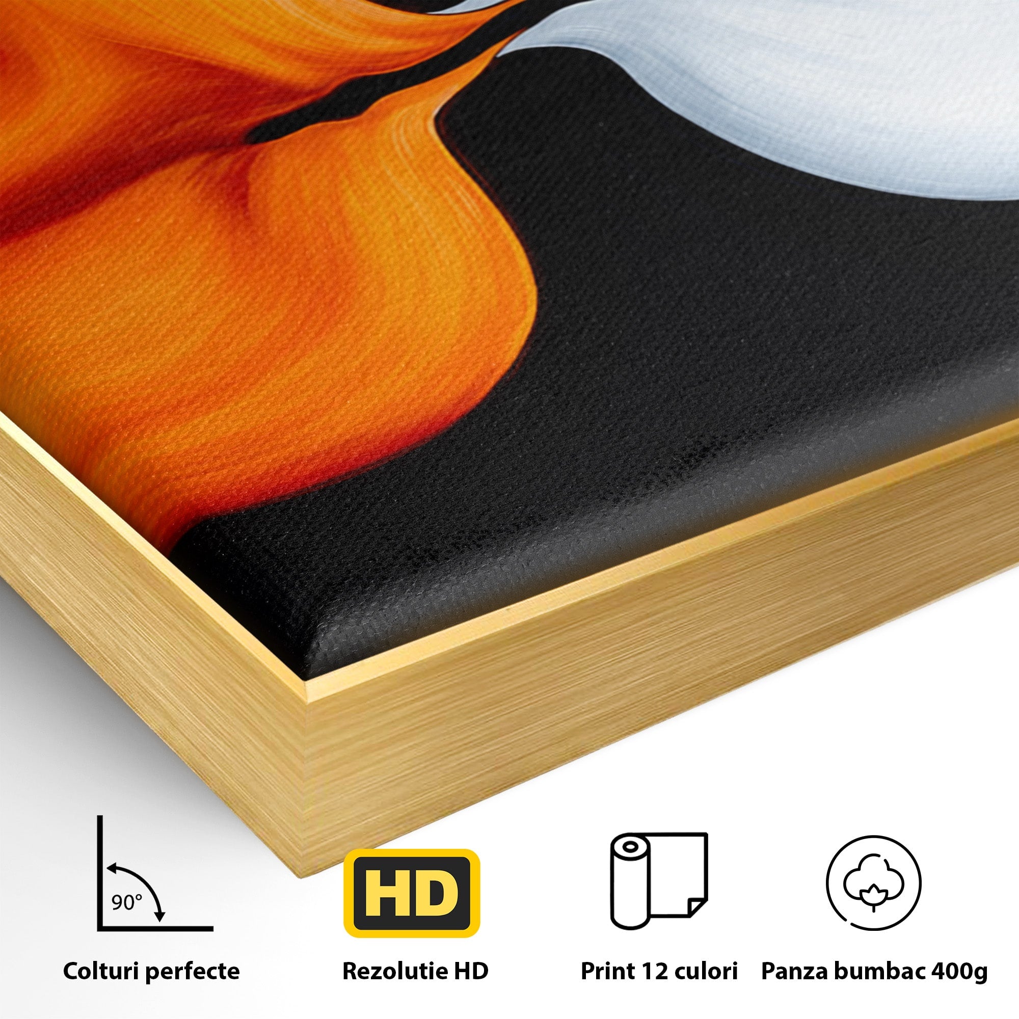 Tablou Canvas Premium LuxCanva® C1384, Imbinare Energetica, Abstract, Fluid, Dinamism, Iubire,Arta Moderna, Dormitor, Living, Culori Vibrante