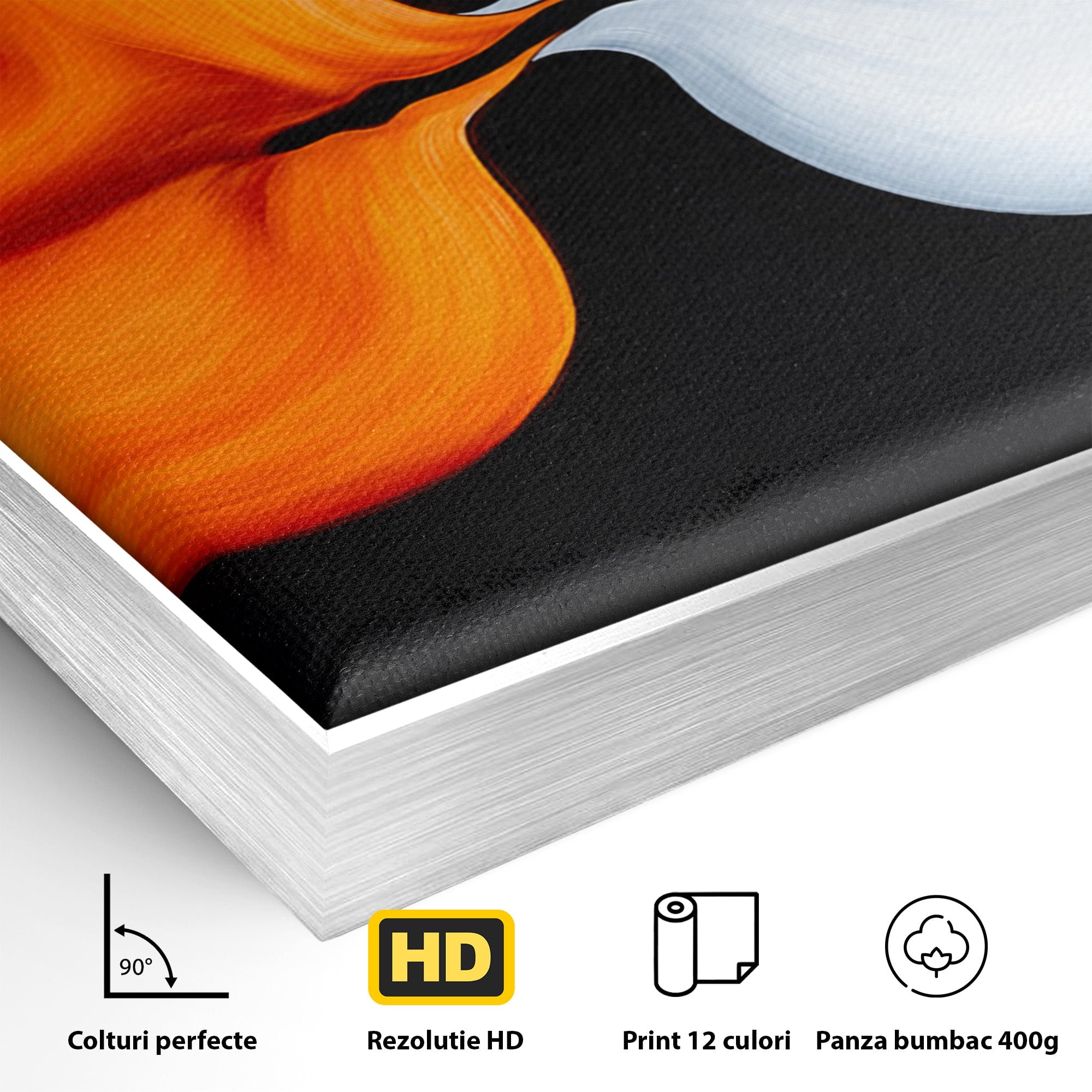 Tablou Canvas Premium LuxCanva® C1384, Imbinare Energetica, Abstract, Fluid, Dinamism, Iubire,Arta Moderna, Dormitor, Living, Culori Vibrante