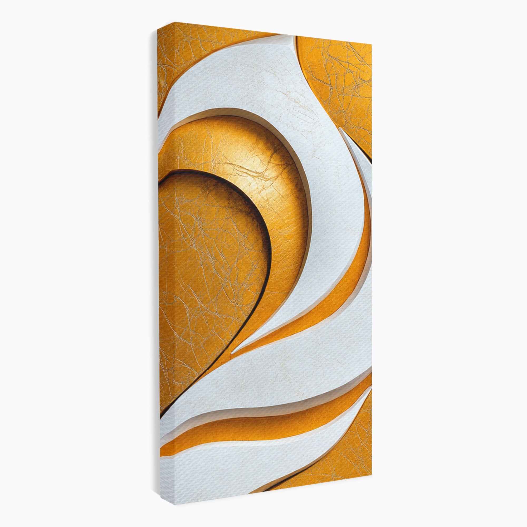 Tablou Canvas Premium LuxCanva® C1385, Necunoscuta Aurie, Abstract, Modern, Arta Contemporana, Alb, Eleganta, Birou, Culori Vibrante