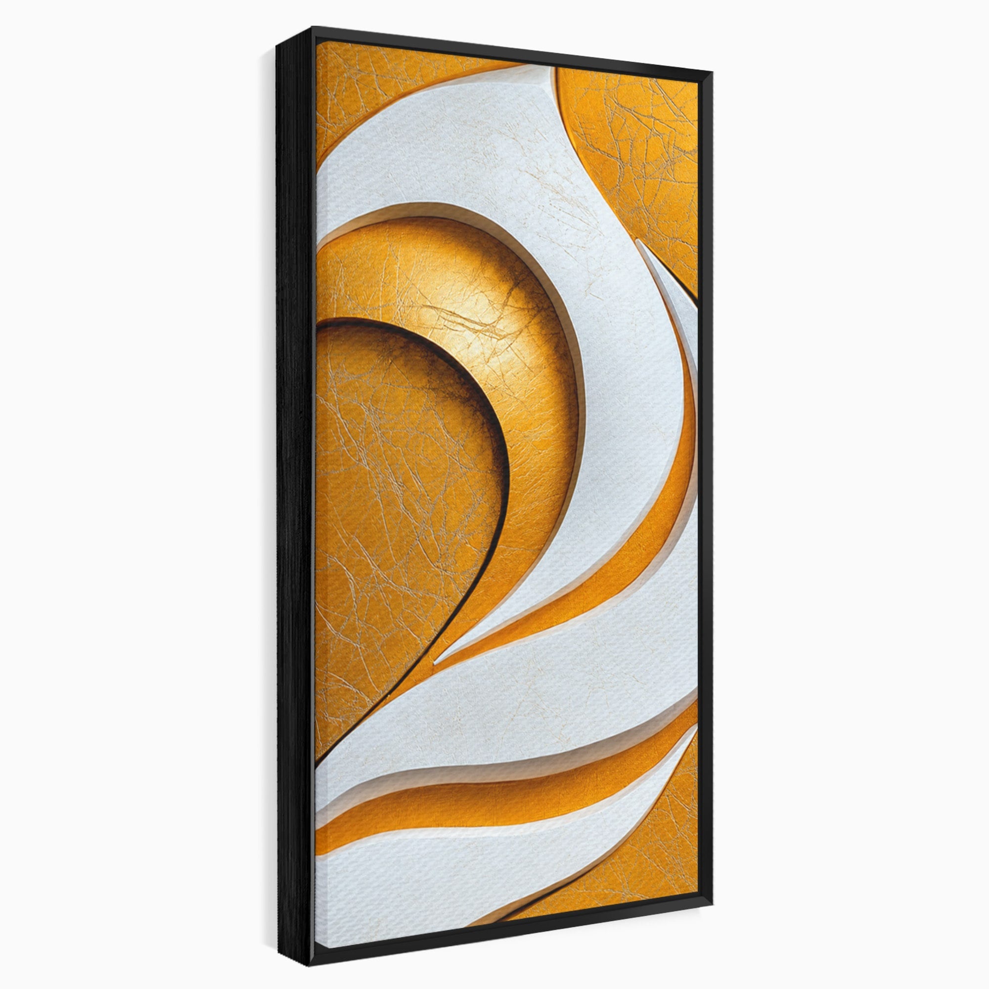 Tablou Canvas Premium LuxCanva® C1385, Necunoscuta Aurie, Abstract, Modern, Arta Contemporana, Alb, Eleganta, Birou, Culori Vibrante