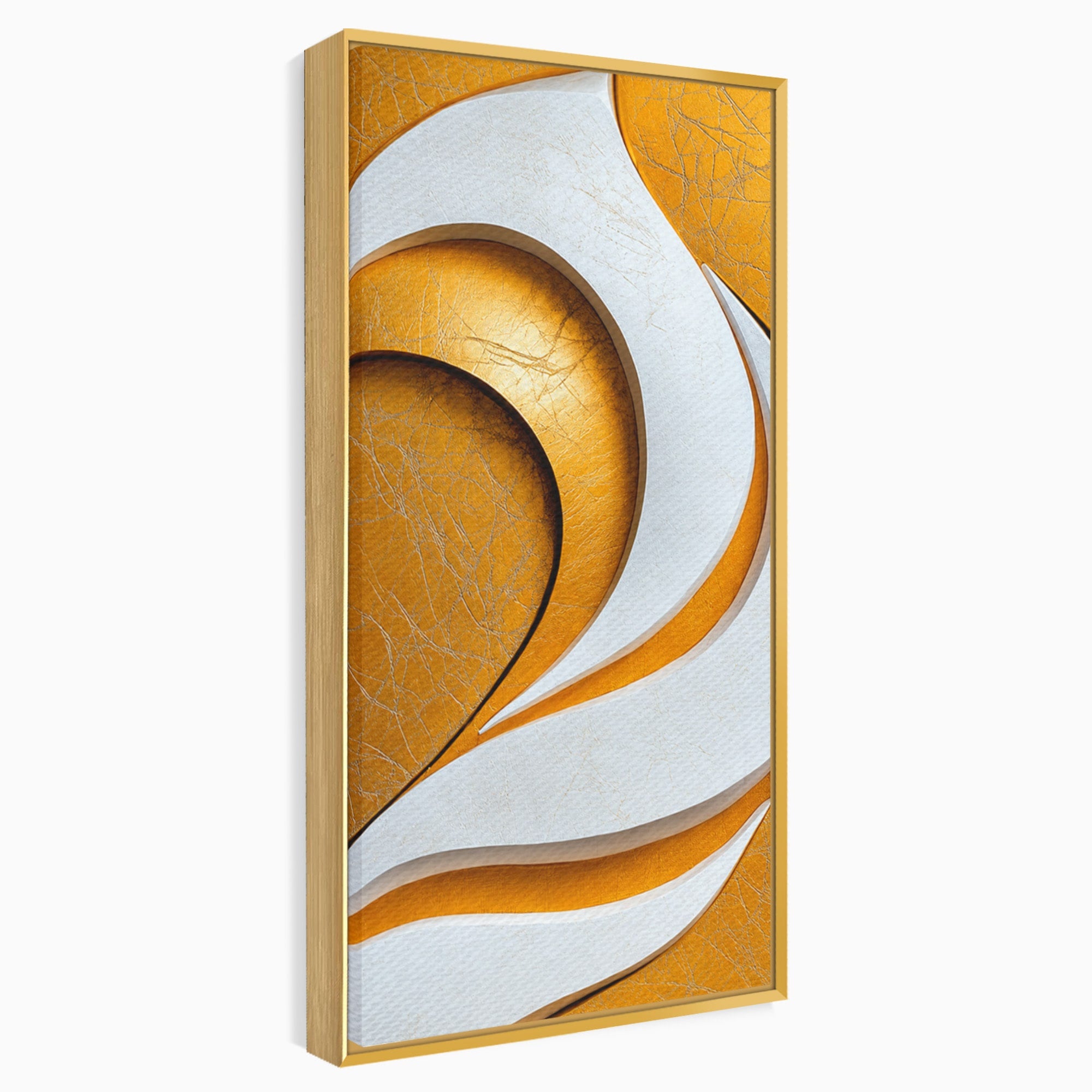 Tablou Canvas Premium LuxCanva® C1385, Necunoscuta Aurie, Abstract, Modern, Arta Contemporana, Alb, Eleganta, Birou, Culori Vibrante