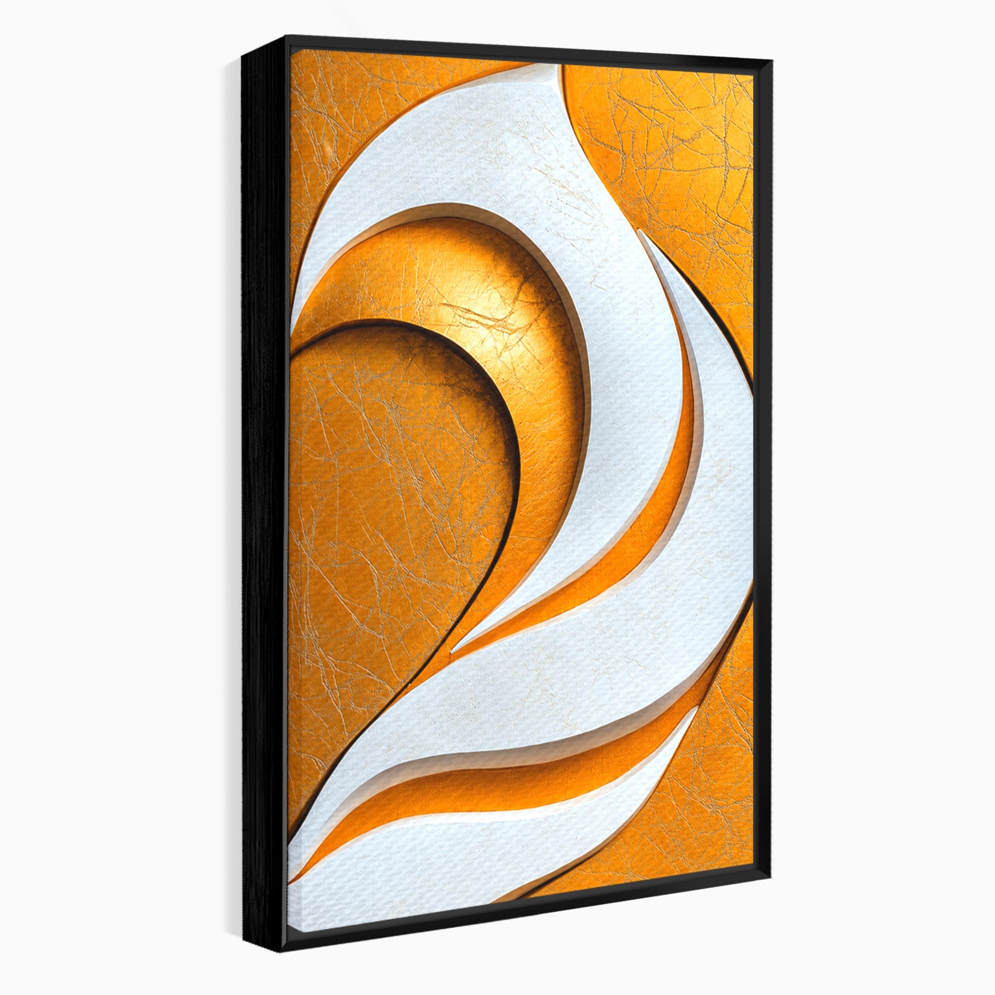 Tablou Canvas Premium LuxCanva® C1385, Necunoscuta Aurie, Abstract, Modern, Arta Contemporana, Alb, Eleganta, Birou, Culori Vibrante