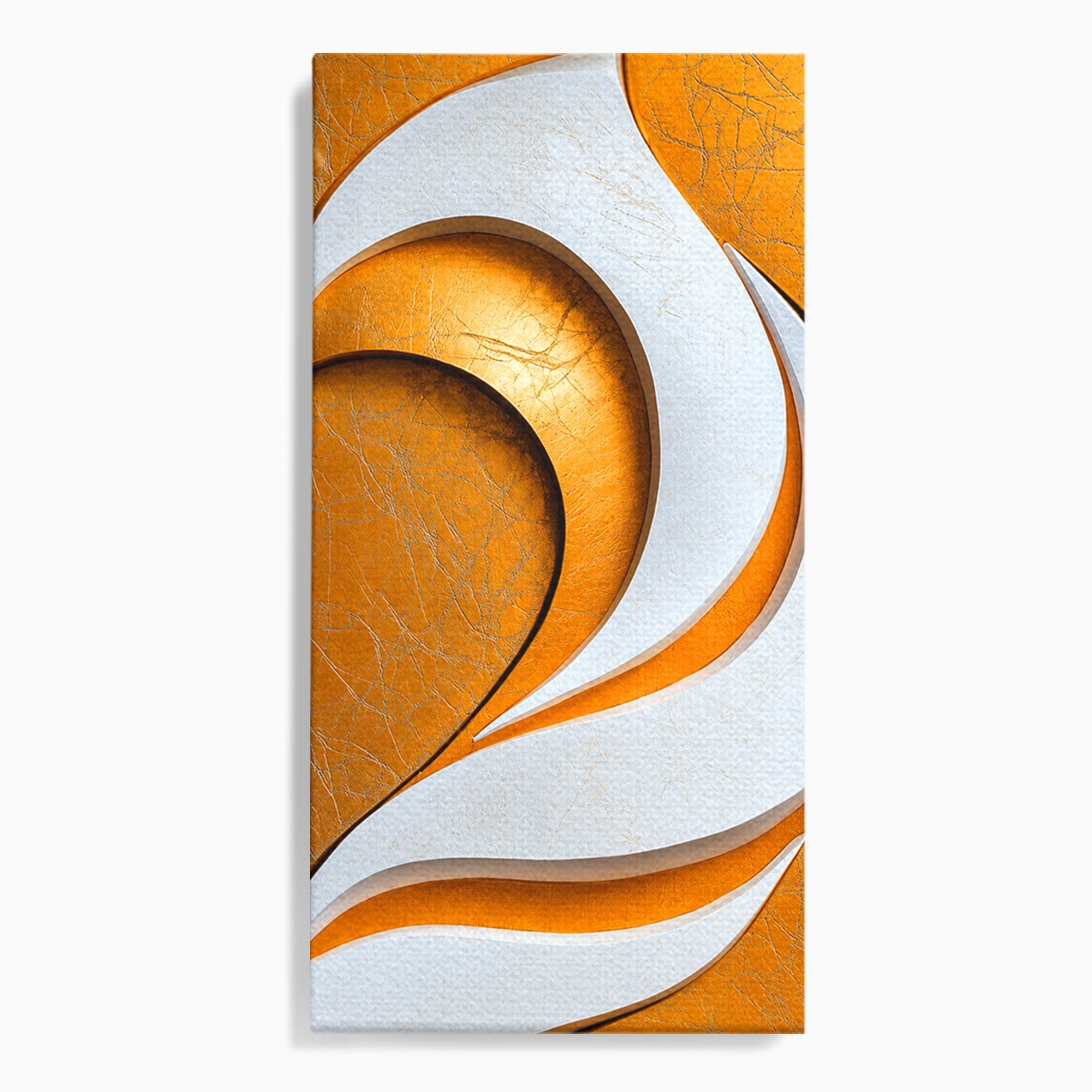 Tablou Canvas Premium LuxCanva® C1385, Necunoscuta Aurie, Abstract, Modern, Arta Contemporana, Alb, Eleganta, Birou, Culori Vibrante