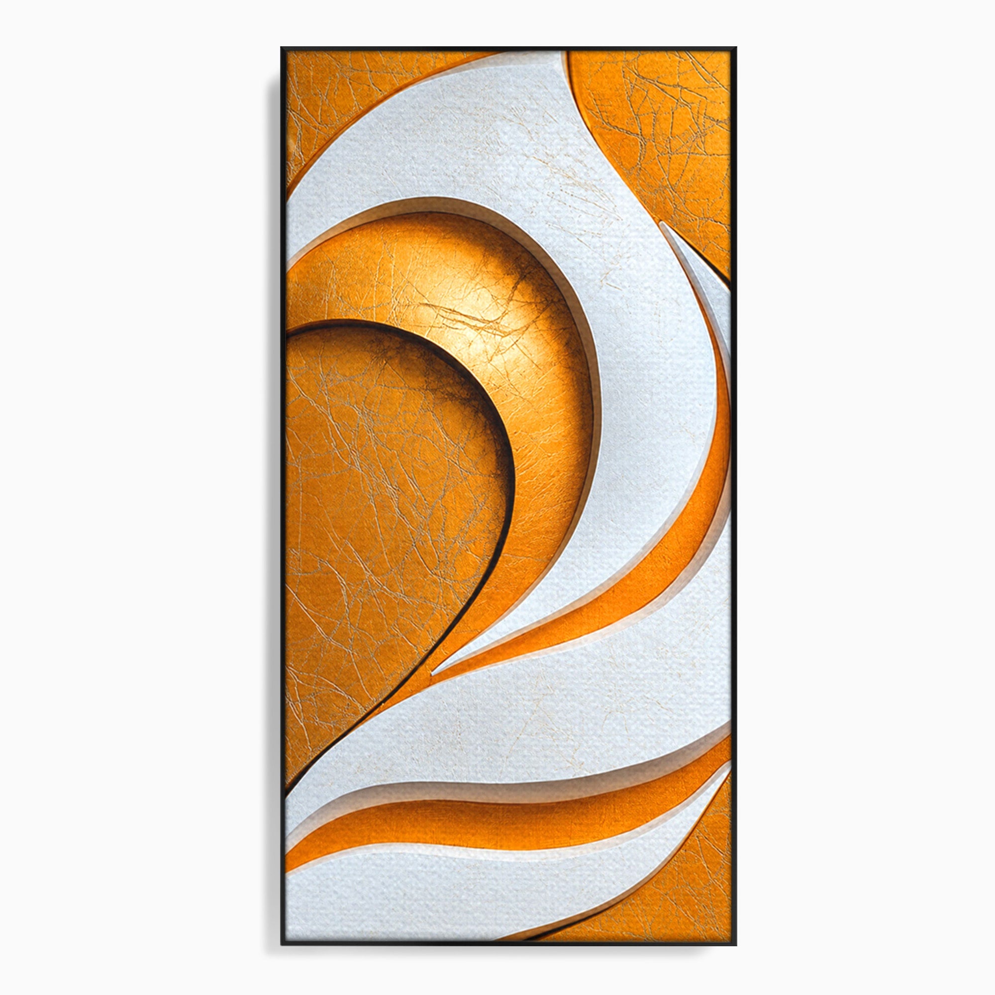Tablou Canvas Premium LuxCanva® C1385, Necunoscuta Aurie, Abstract, Modern, Arta Contemporana, Alb, Eleganta, Birou, Culori Vibrante