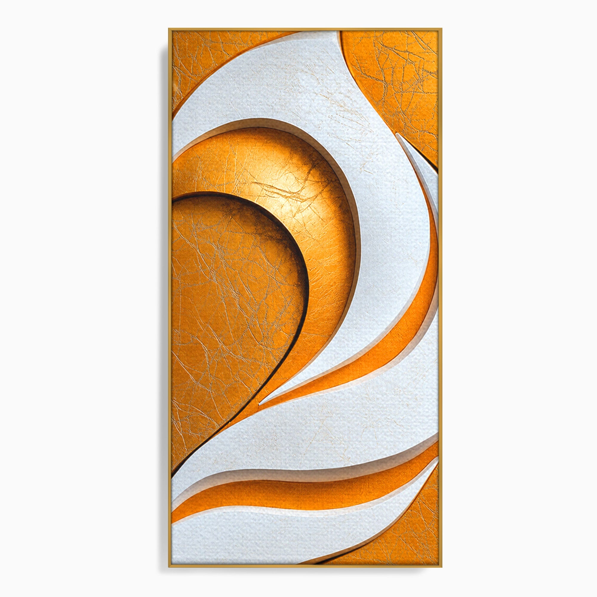 Tablou Canvas Premium LuxCanva® C1385, Necunoscuta Aurie, Abstract, Modern, Arta Contemporana, Alb, Eleganta, Birou, Culori Vibrante