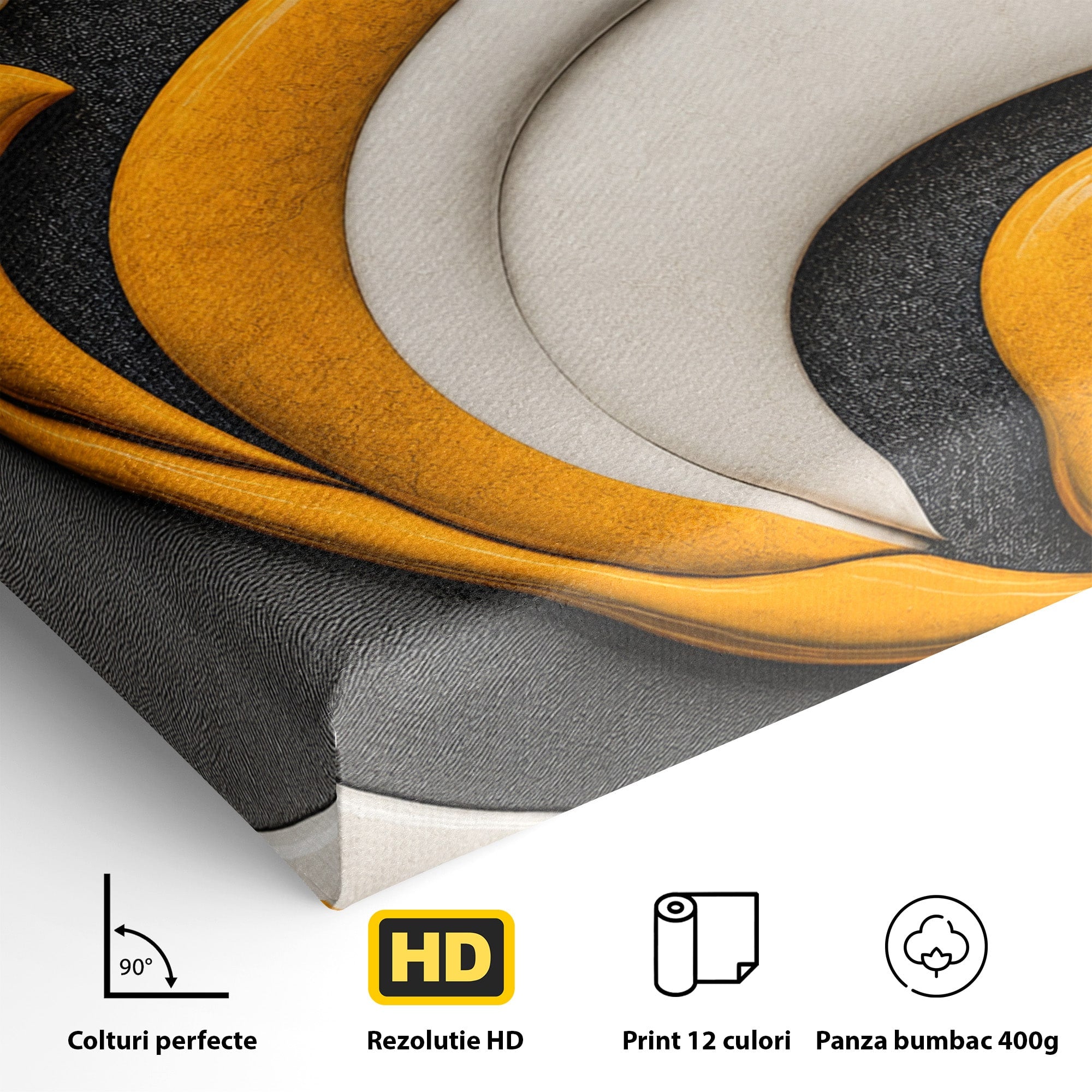 Tablou Canvas Premium LuxCanva® C1386, Floare Abstracta Eleganta, Floare, Abstract, Modern, Portocaliu,Design, Living, Culori Vibrante