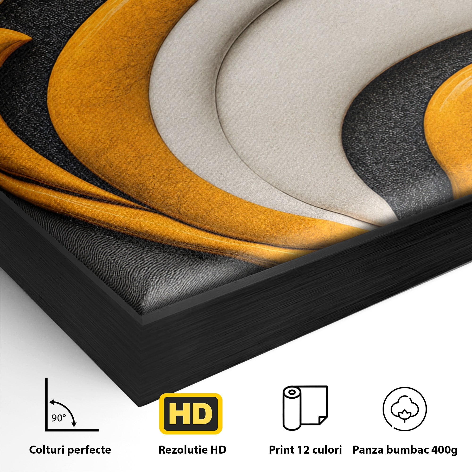 Tablou Canvas Premium LuxCanva® C1386, Floare Abstracta Eleganta, Floare, Abstract, Modern, Portocaliu,Design, Living, Culori Vibrante