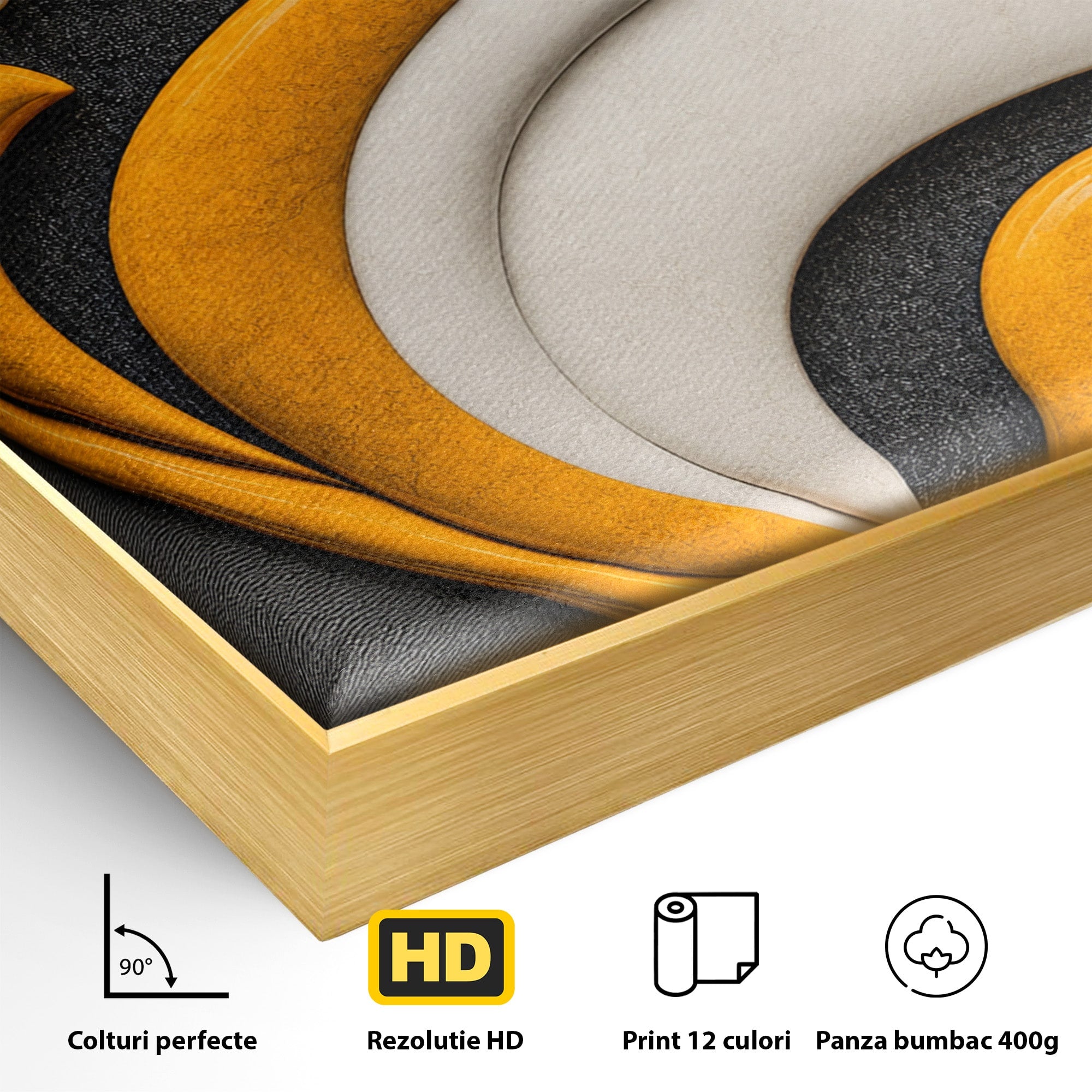 Tablou Canvas Premium LuxCanva® C1386, Floare Abstracta Eleganta, Floare, Abstract, Modern, Portocaliu,Design, Living, Culori Vibrante