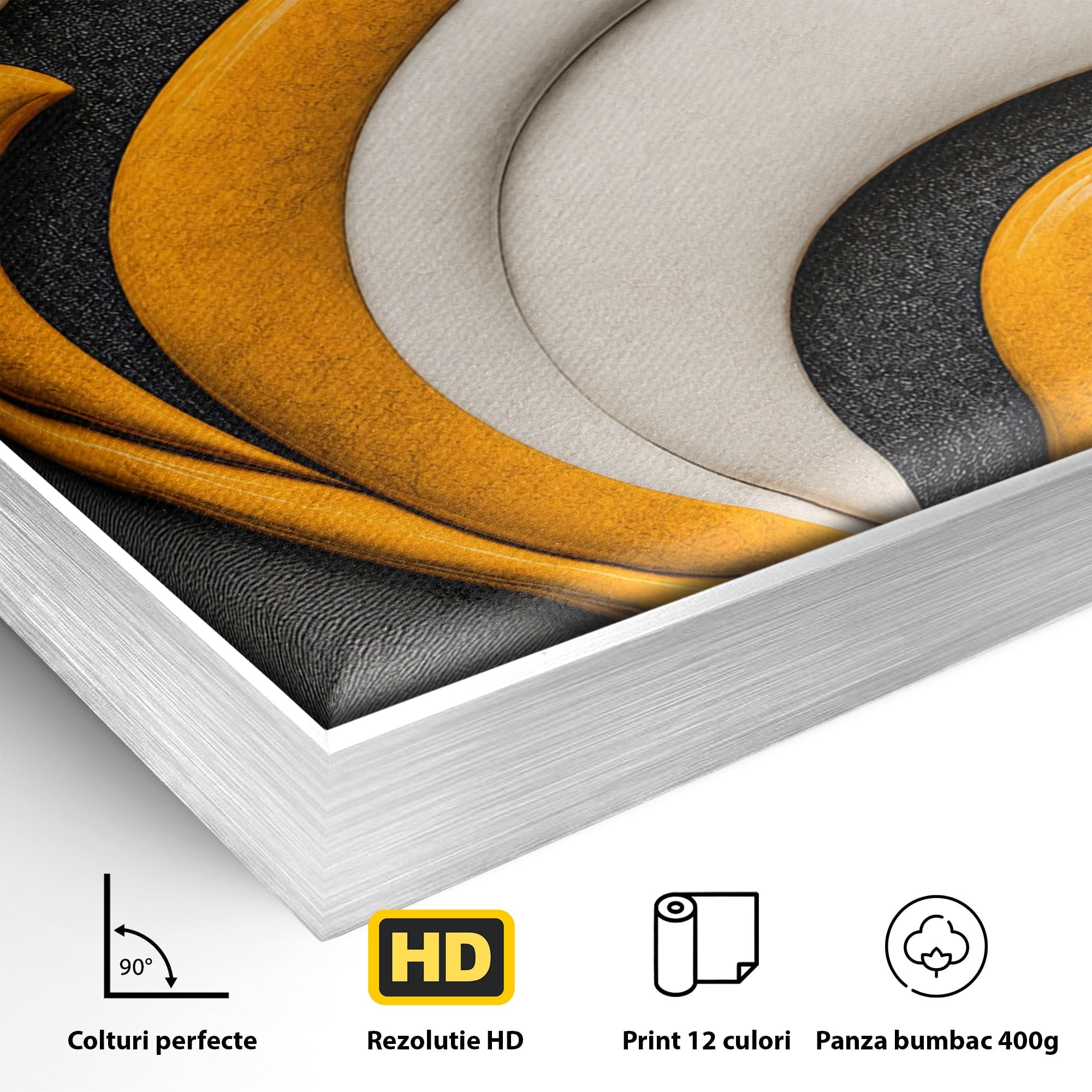 Tablou Canvas Premium LuxCanva® C1386, Floare Abstracta Eleganta, Floare, Abstract, Modern, Portocaliu,Design, Living, Culori Vibrante