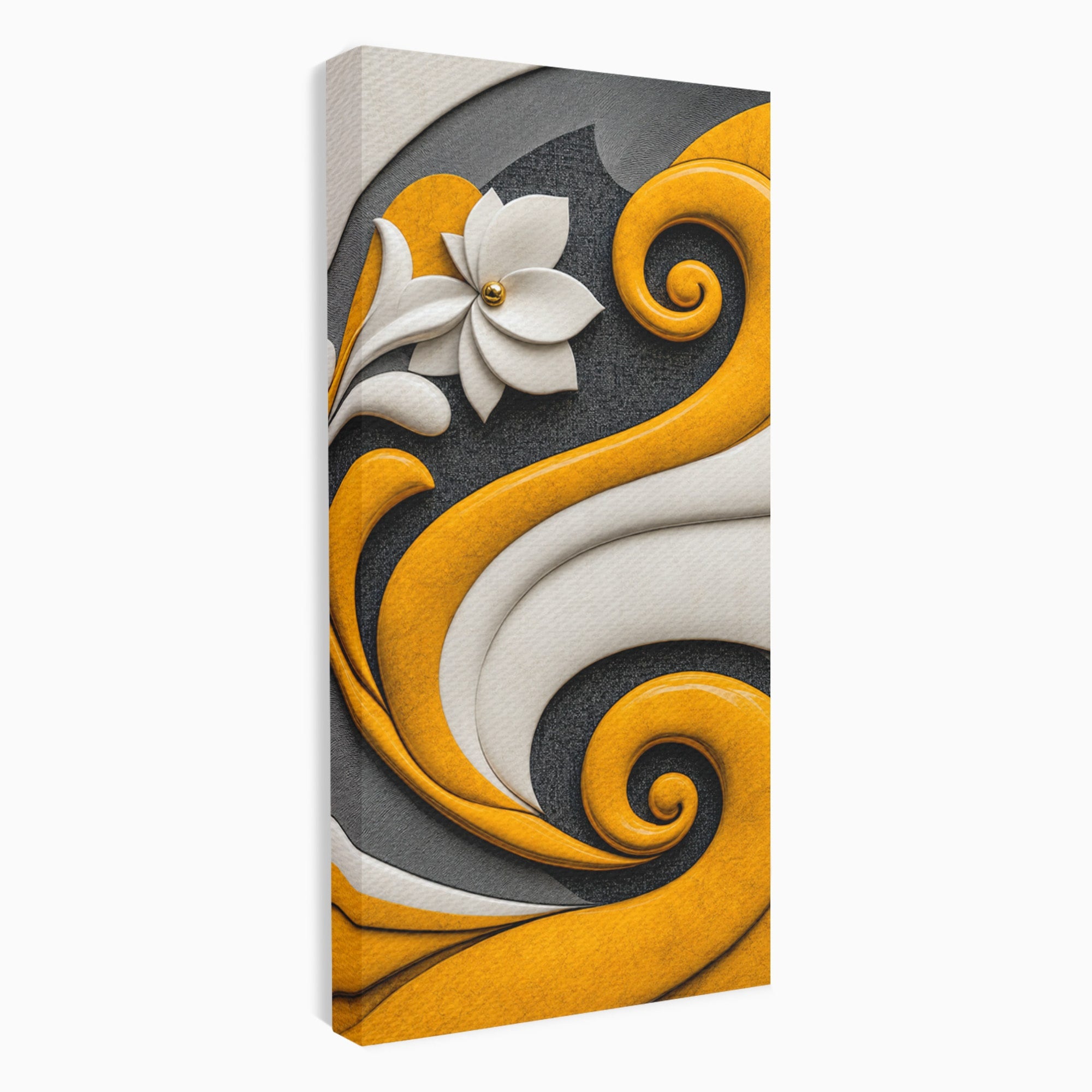 Tablou Canvas Premium LuxCanva® C1386, Floare Abstracta Eleganta, Floare, Abstract, Modern, Portocaliu,Design, Living, Culori Vibrante