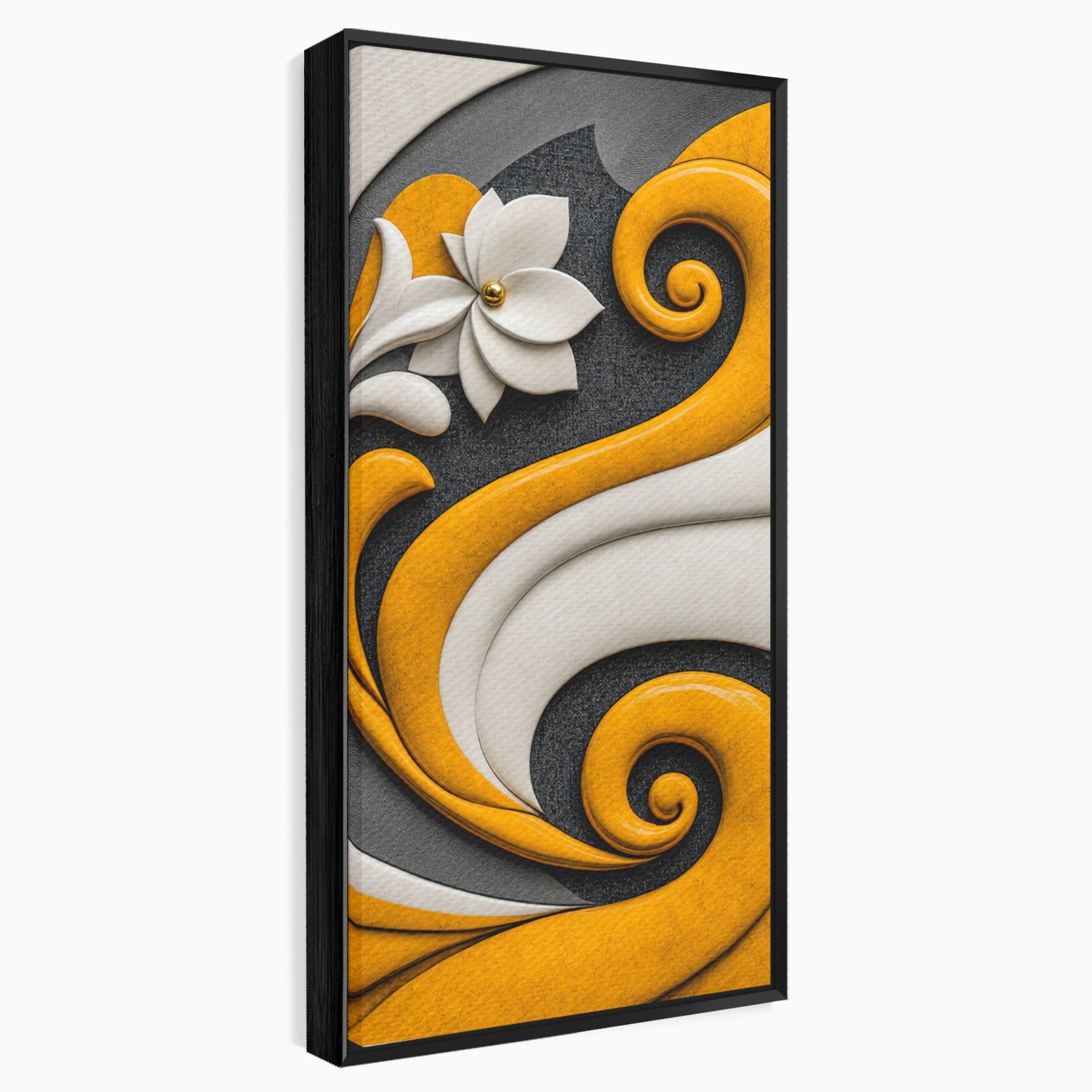 Tablou Canvas Premium LuxCanva® C1386, Floare Abstracta Eleganta, Floare, Abstract, Modern, Portocaliu,Design, Living, Culori Vibrante