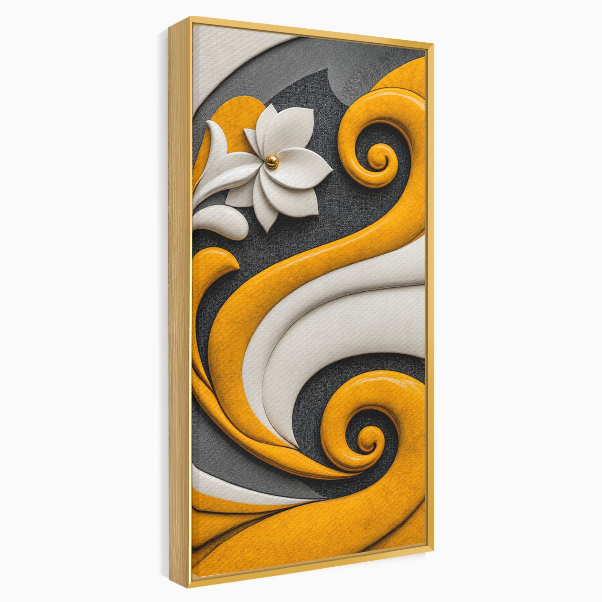 Tablou Canvas Premium LuxCanva® C1386, Floare Abstracta Eleganta, Floare, Abstract, Modern, Portocaliu,Design, Living, Culori Vibrante