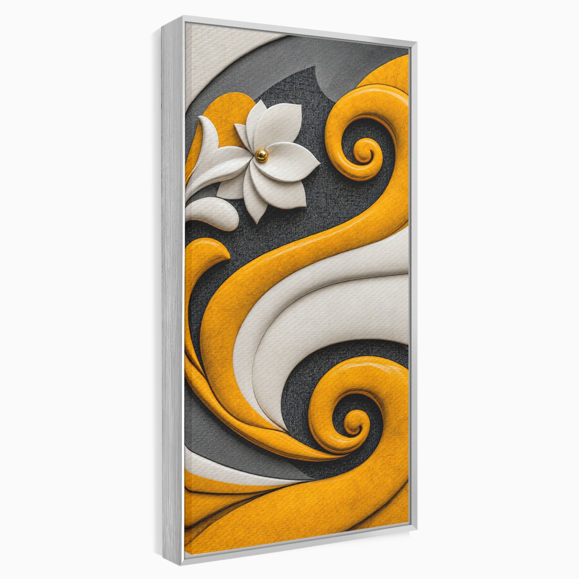 Tablou Canvas Premium LuxCanva® C1386, Floare Abstracta Eleganta, Floare, Abstract, Modern, Portocaliu,Design, Living, Culori Vibrante