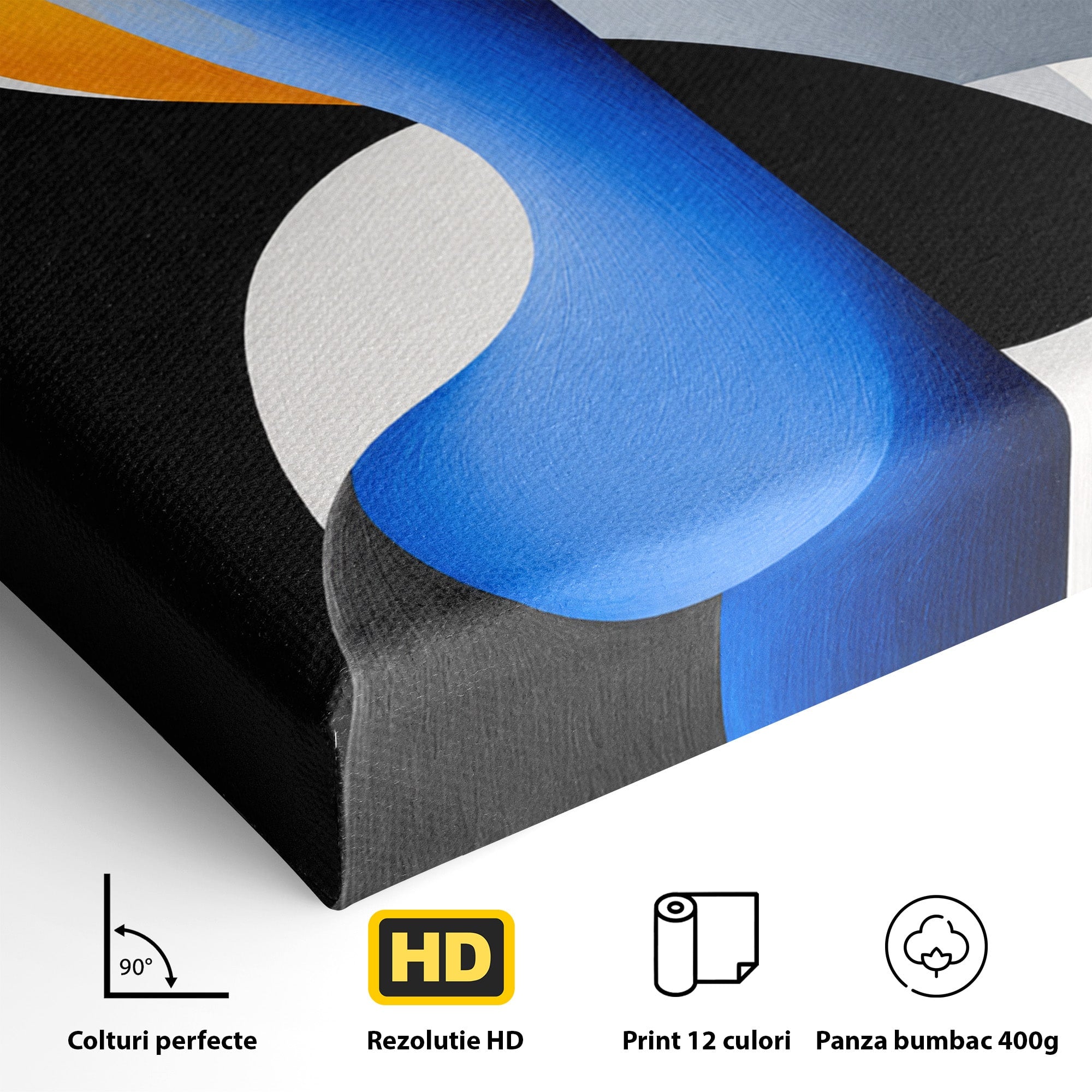 Tablou Canvas Premium LuxCanva® C1388, Forme Abstracte Dinamice, Abstract, Forme, Modern, Arta, Living, Birou, Culori Vibrante