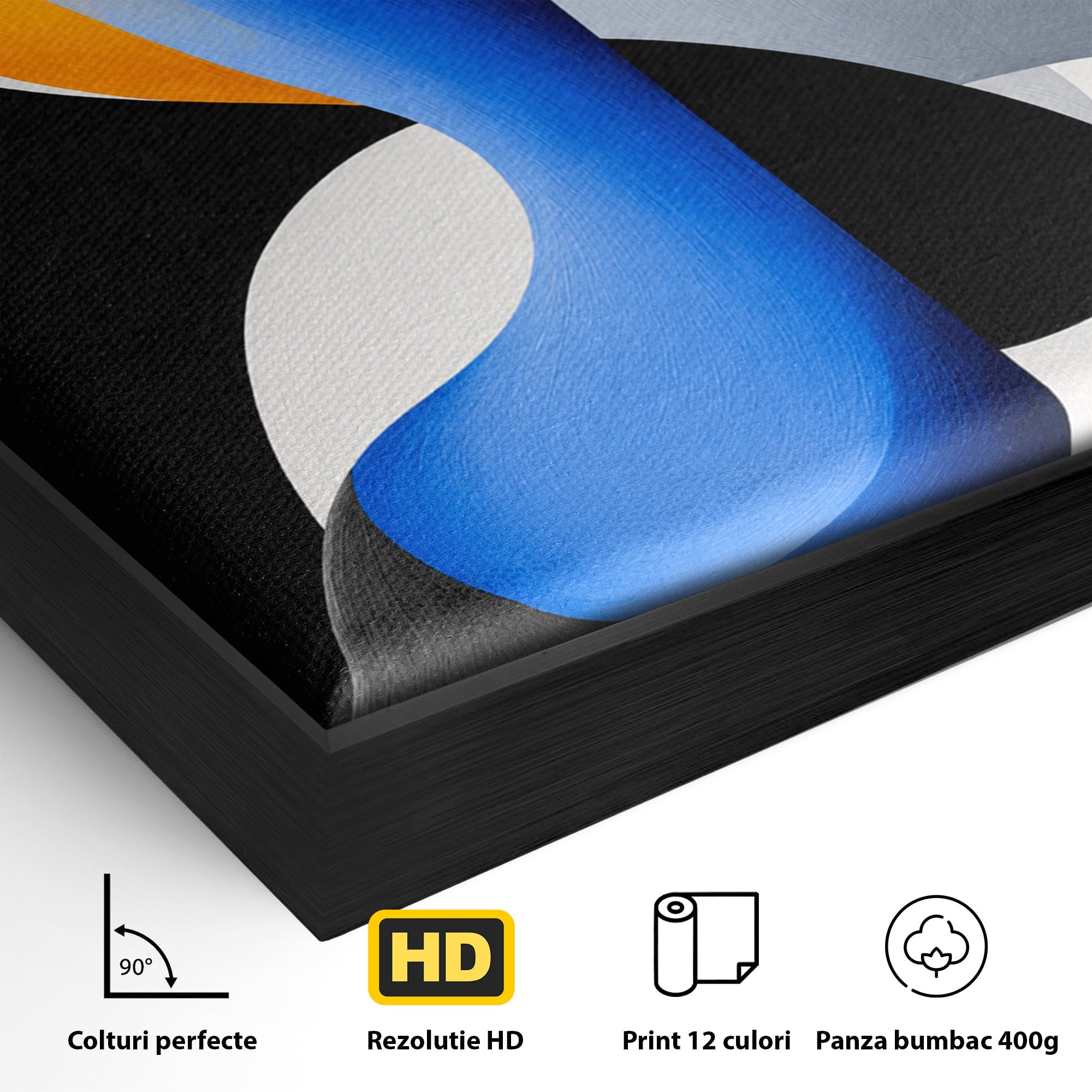 Tablou Canvas Premium LuxCanva® C1388, Forme Abstracte Dinamice, Abstract, Forme, Modern, Arta, Living, Birou, Culori Vibrante