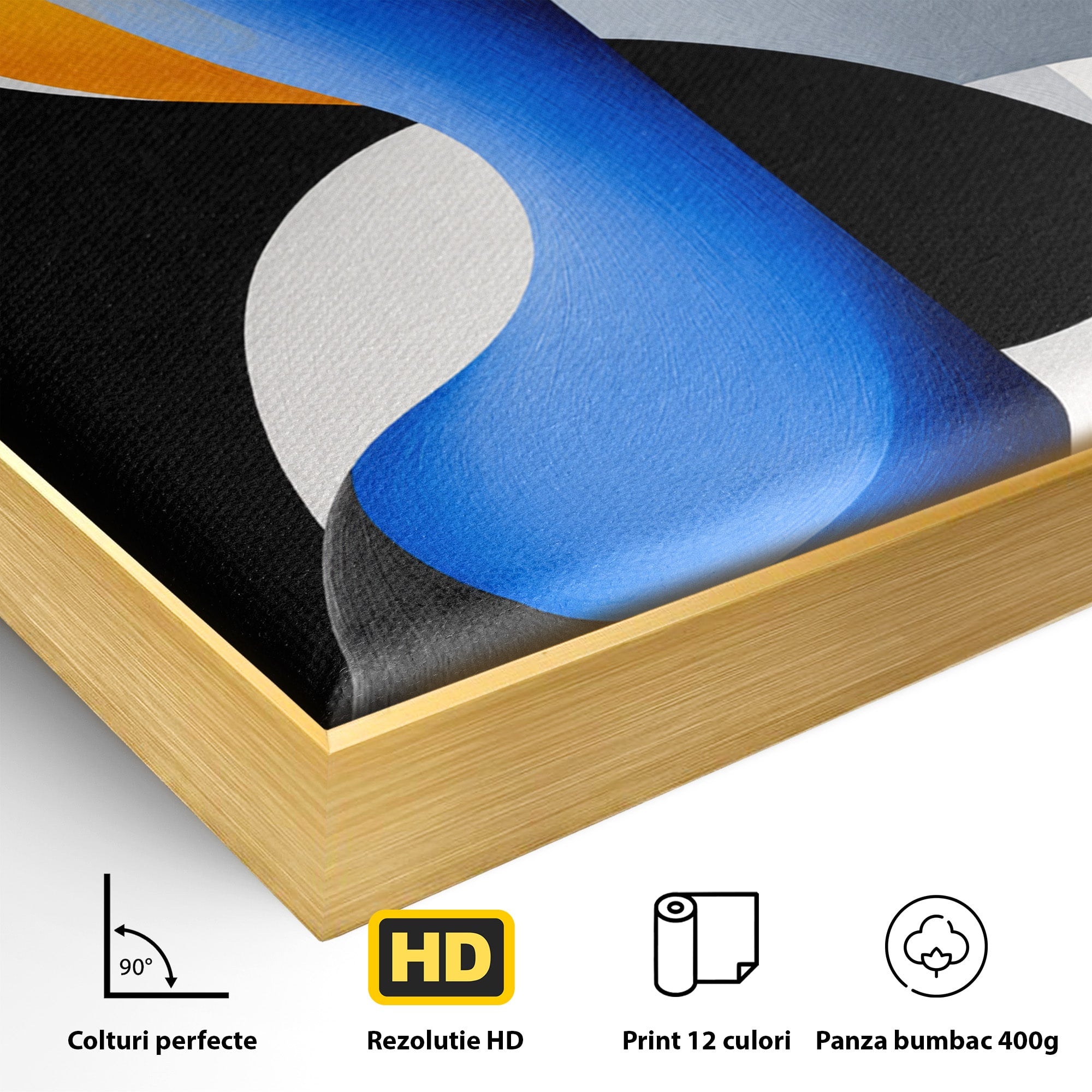 Tablou Canvas Premium LuxCanva® C1388, Forme Abstracte Dinamice, Abstract, Forme, Modern, Arta, Living, Birou, Culori Vibrante