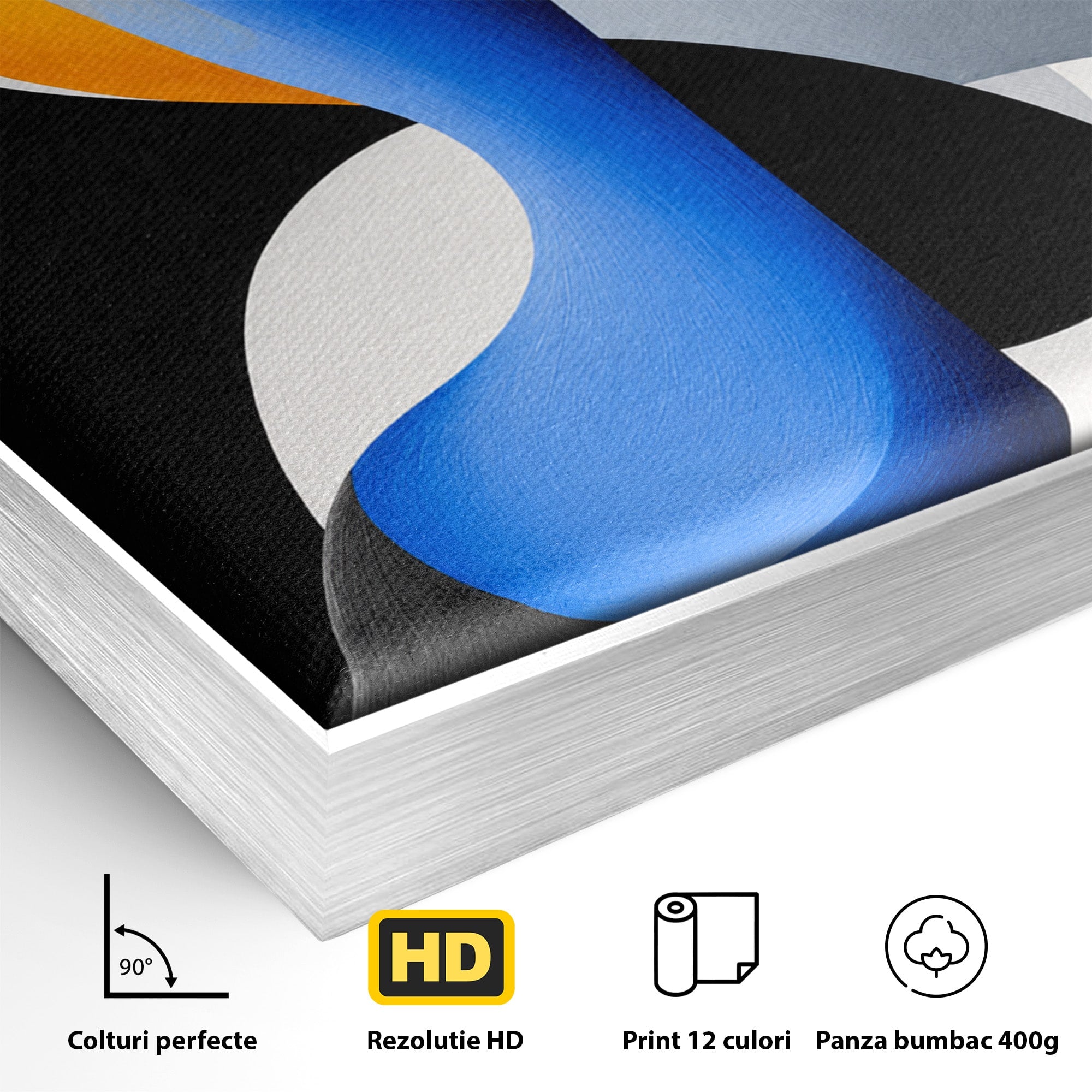 Tablou Canvas Premium LuxCanva® C1388, Forme Abstracte Dinamice, Abstract, Forme, Modern, Arta, Living, Birou, Culori Vibrante