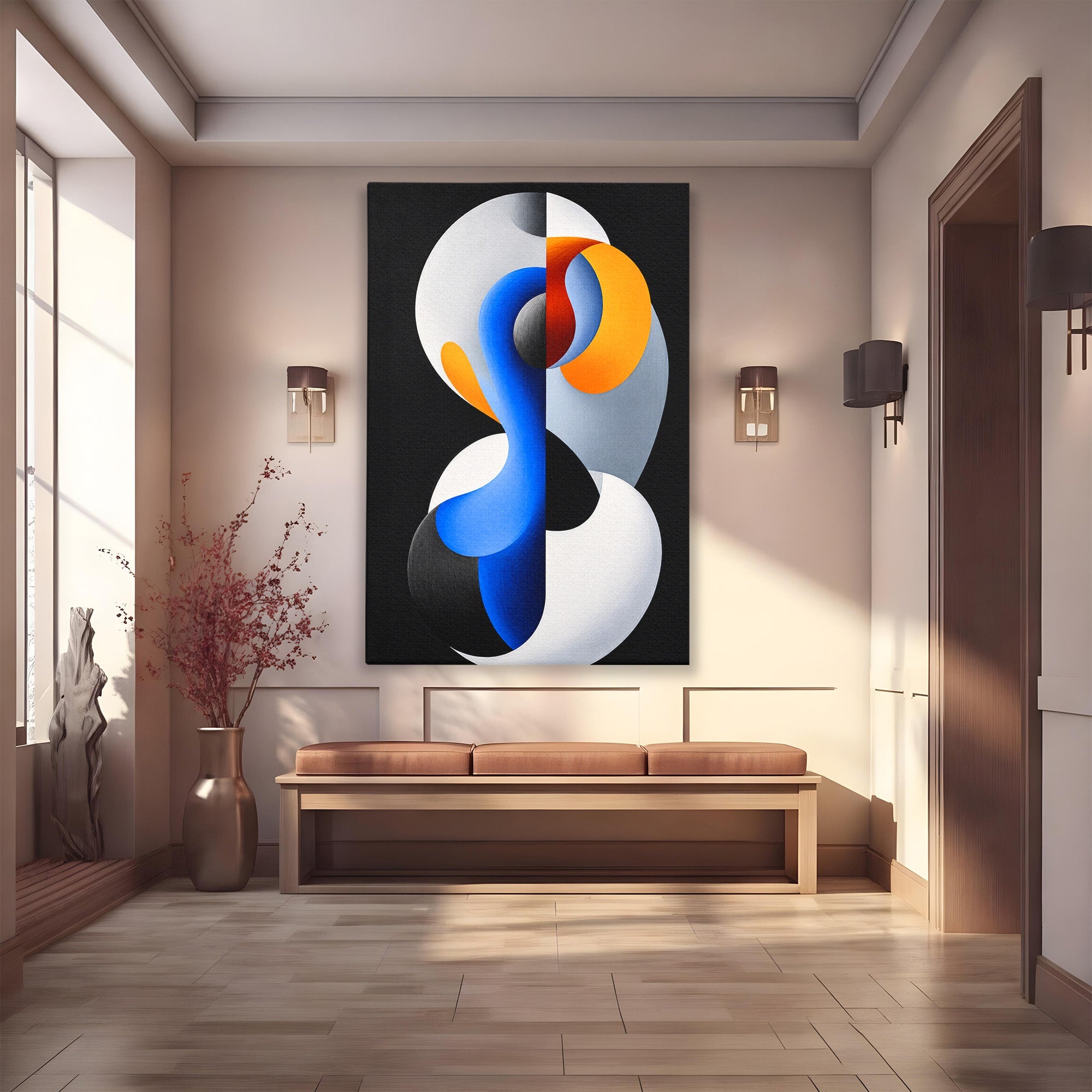 Tablou Canvas Premium LuxCanva® C1388, Forme Abstracte Dinamice, Abstract, Forme, Modern, Arta, Living, Birou, Culori Vibrante