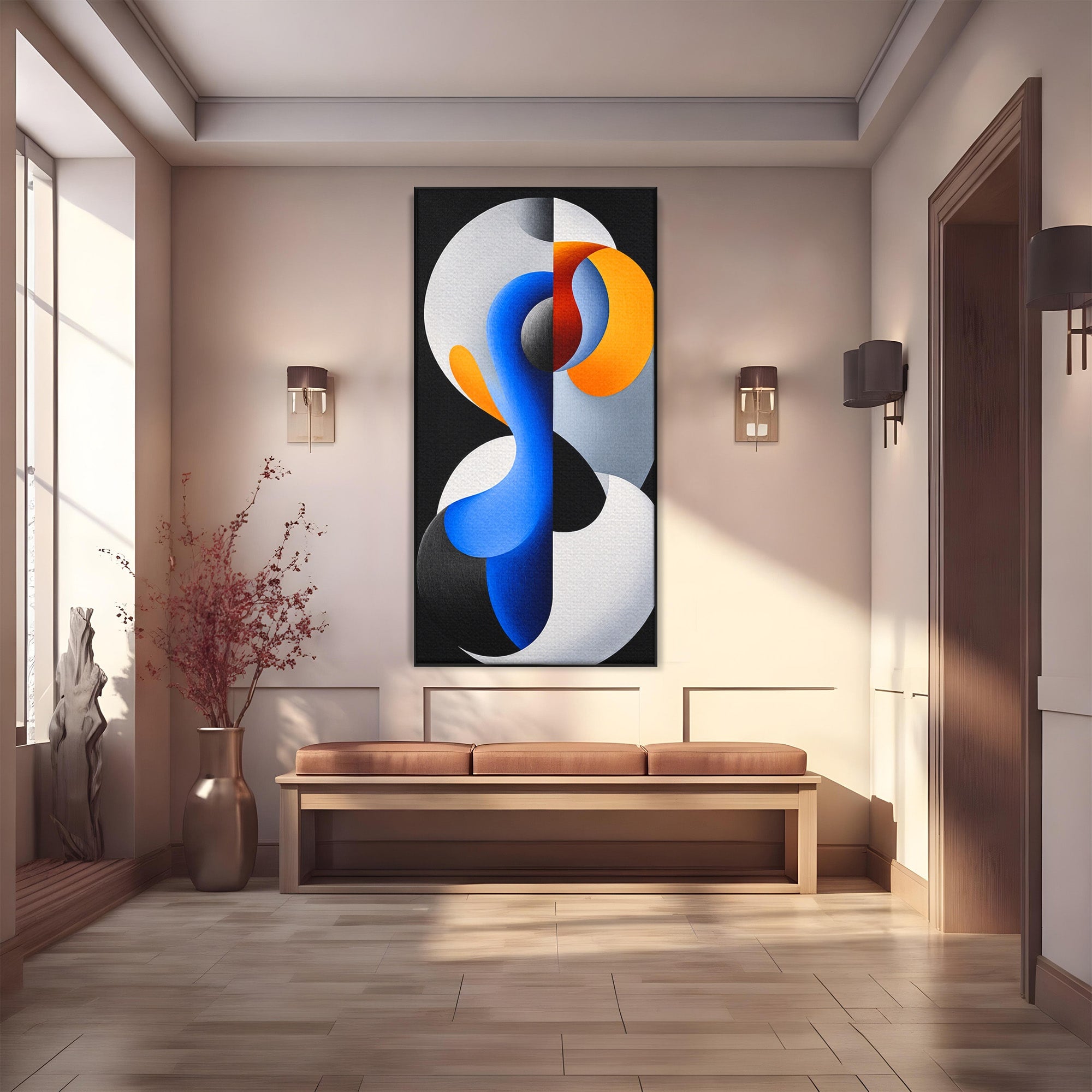 Tablou Canvas Premium LuxCanva® C1388, Forme Abstracte Dinamice, Abstract, Forme, Modern, Arta, Living, Birou, Culori Vibrante