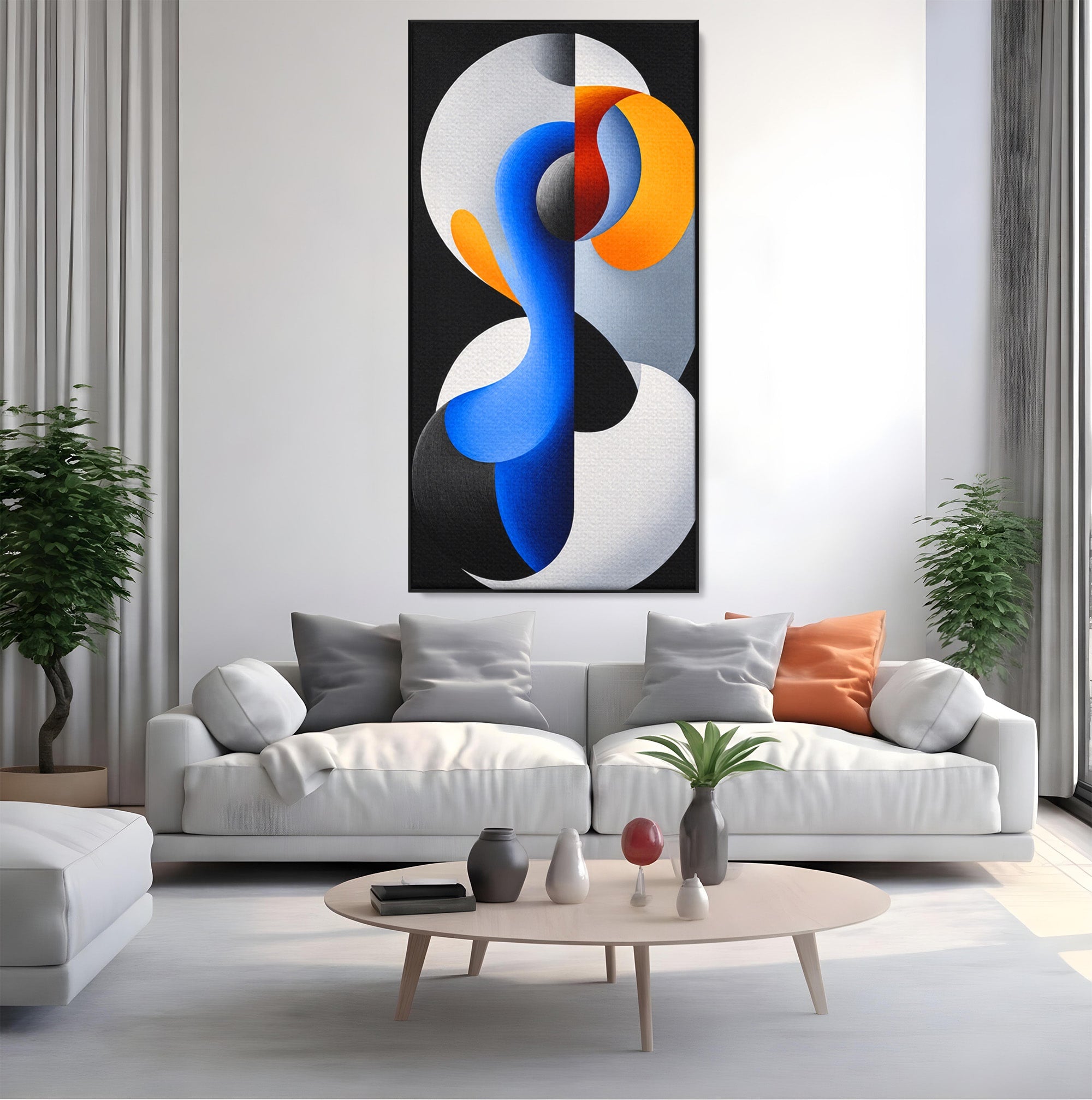 Tablou Canvas Premium LuxCanva® C1388, Forme Abstracte Dinamice, Abstract, Forme, Modern, Arta, Living, Birou, Culori Vibrante