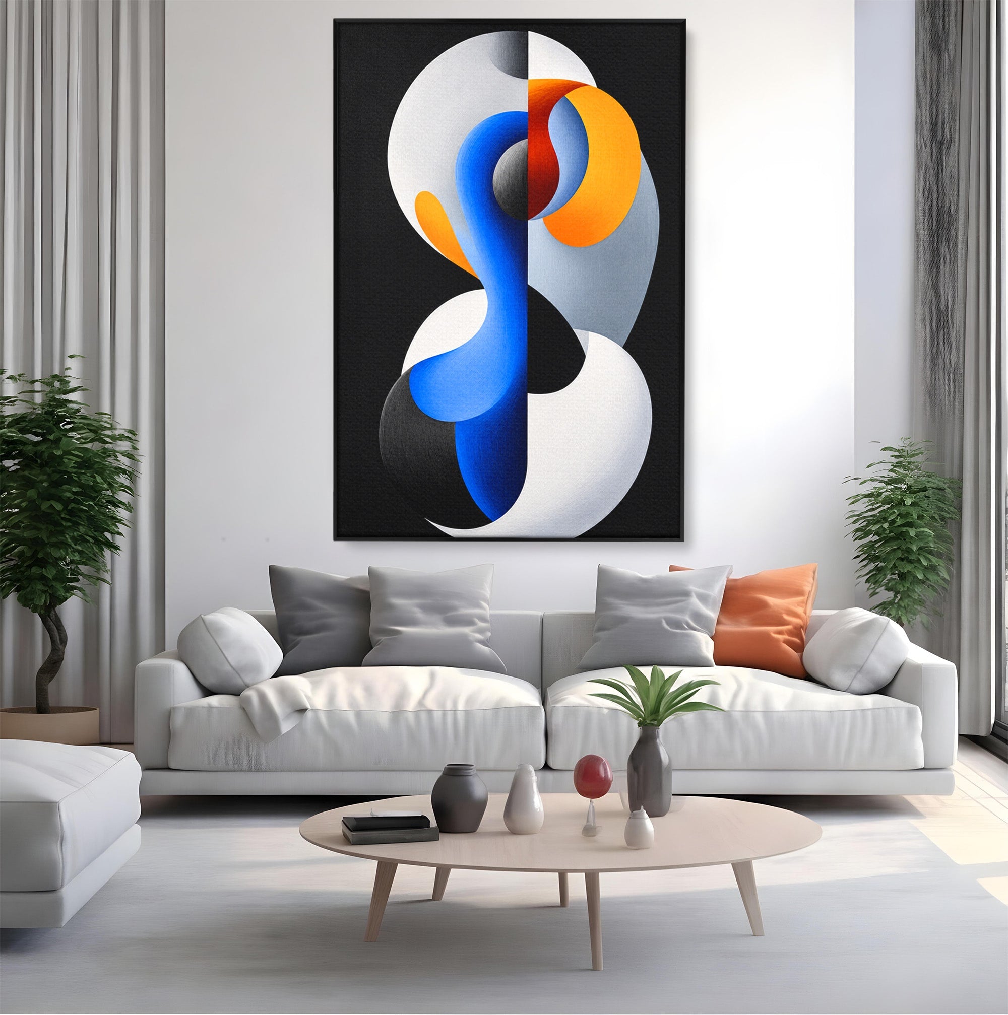 Tablou Canvas Premium LuxCanva® C1388, Forme Abstracte Dinamice, Abstract, Forme, Modern, Arta, Living, Birou, Culori Vibrante