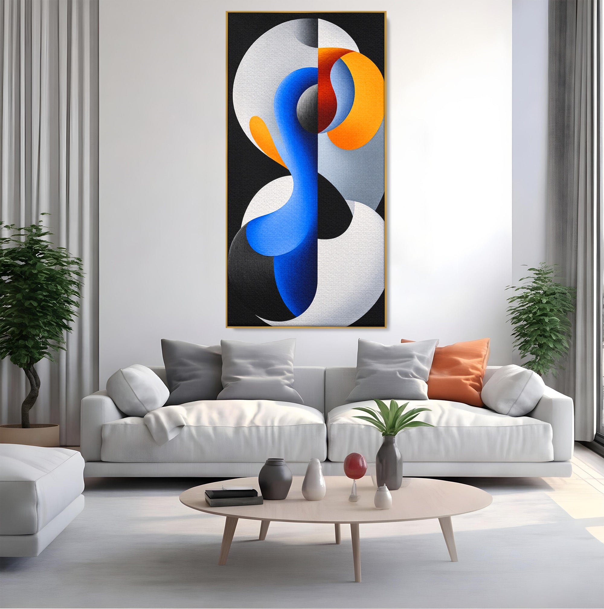 Tablou Canvas Premium LuxCanva® C1388, Forme Abstracte Dinamice, Abstract, Forme, Modern, Arta, Living, Birou, Culori Vibrante