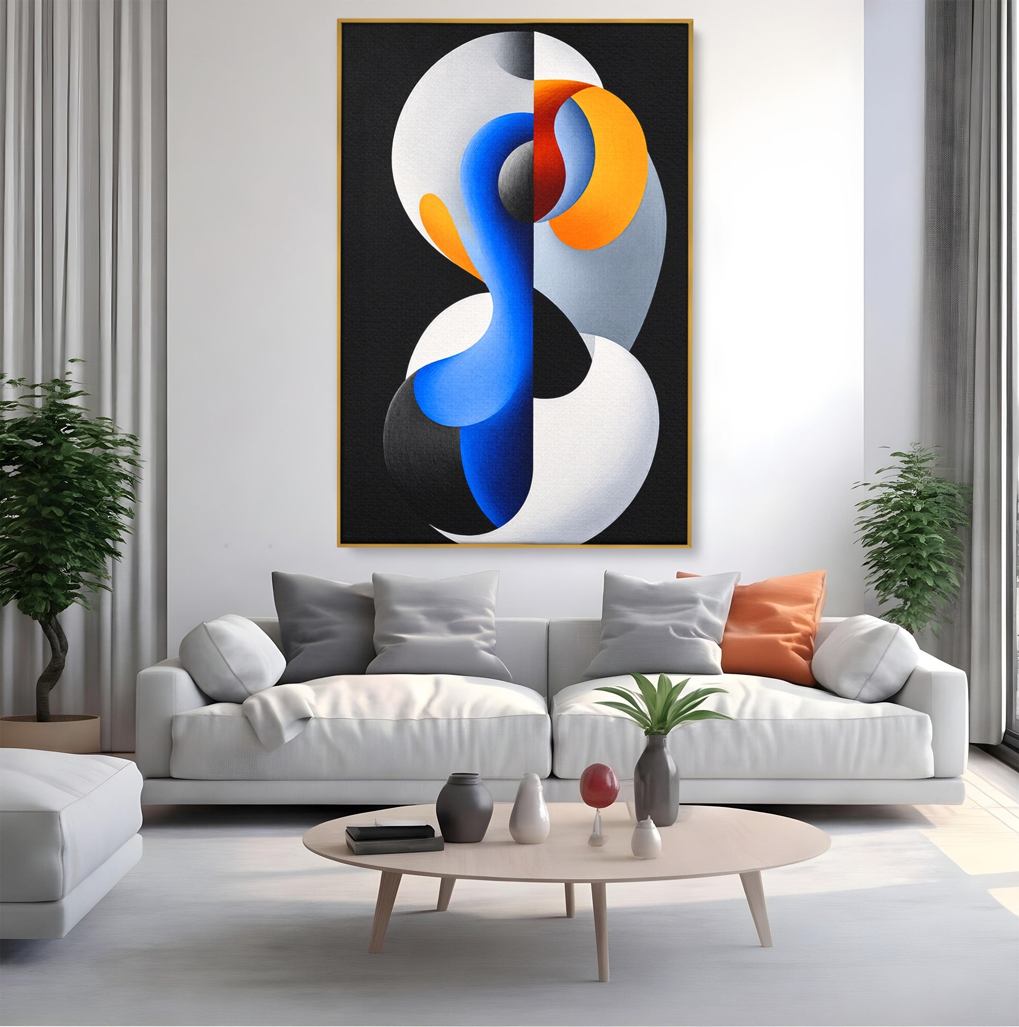 Tablou Canvas Premium LuxCanva® C1388, Forme Abstracte Dinamice, Abstract, Forme, Modern, Arta, Living, Birou, Culori Vibrante
