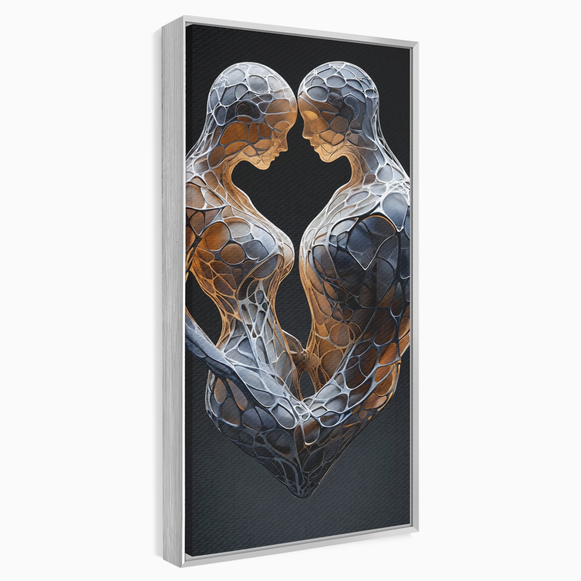 Tablou Canvas Premium LuxCanva® C1389, Imbratisare Abstracta, Cuplu, Abstract, Iubire, Sculptura, Dormitor, Living, Culori Vibrante