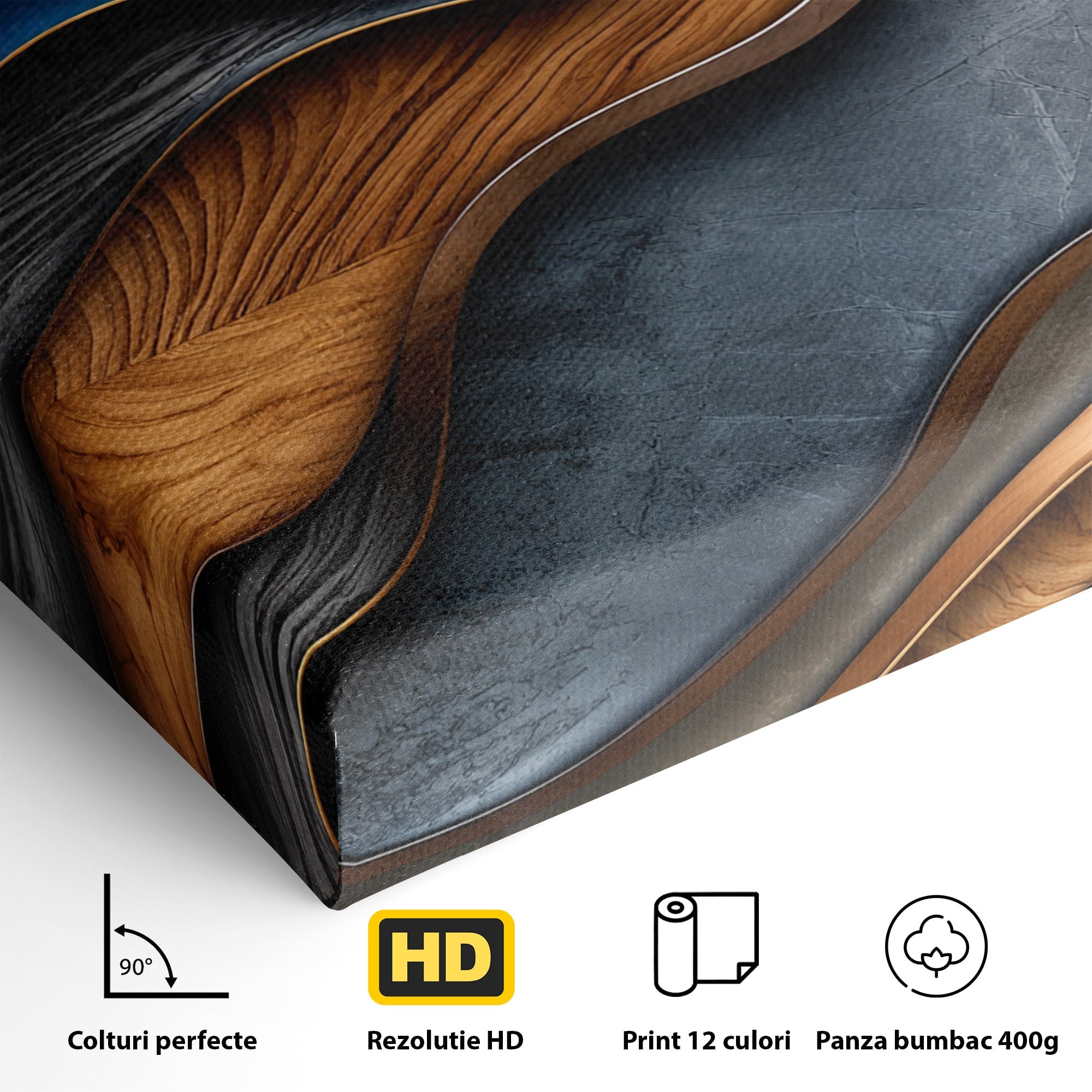Tablou Canvas Premium LuxCanva® C1390, Valuri Abstracte, Abstract, Valuri, Textura, Living, Birou, Culori Vibrante