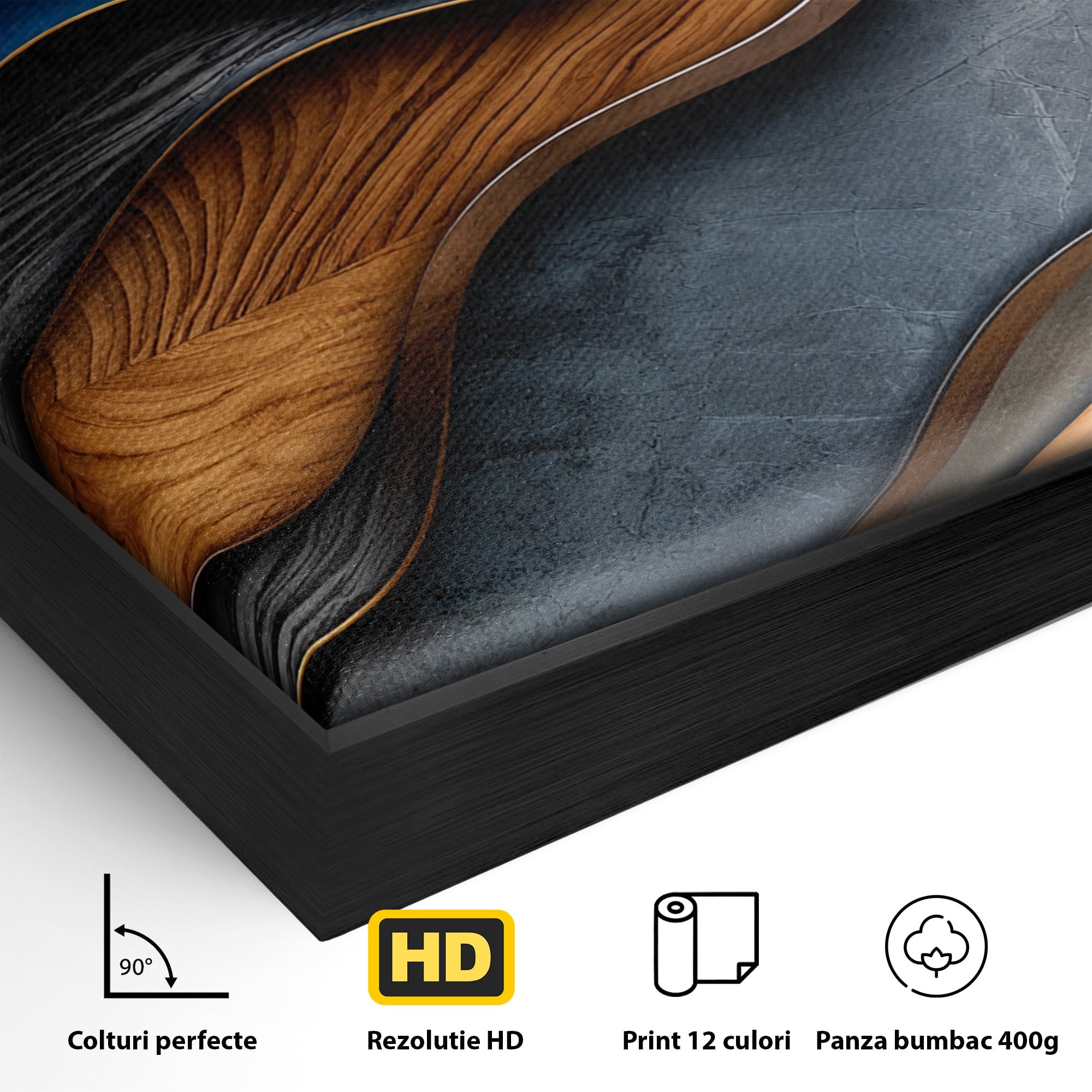 Tablou Canvas Premium LuxCanva® C1390, Valuri Abstracte, Abstract, Valuri, Textura, Living, Birou, Culori Vibrante